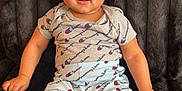 Chakhai joined the competition — help win amazing prizes! baby, black_background, blanket, champion_brand, child, clothing, cozy, cute, face, hat, indoors, infant, logo, onesie, pants, pattern, portrait, sitting, smiling, young