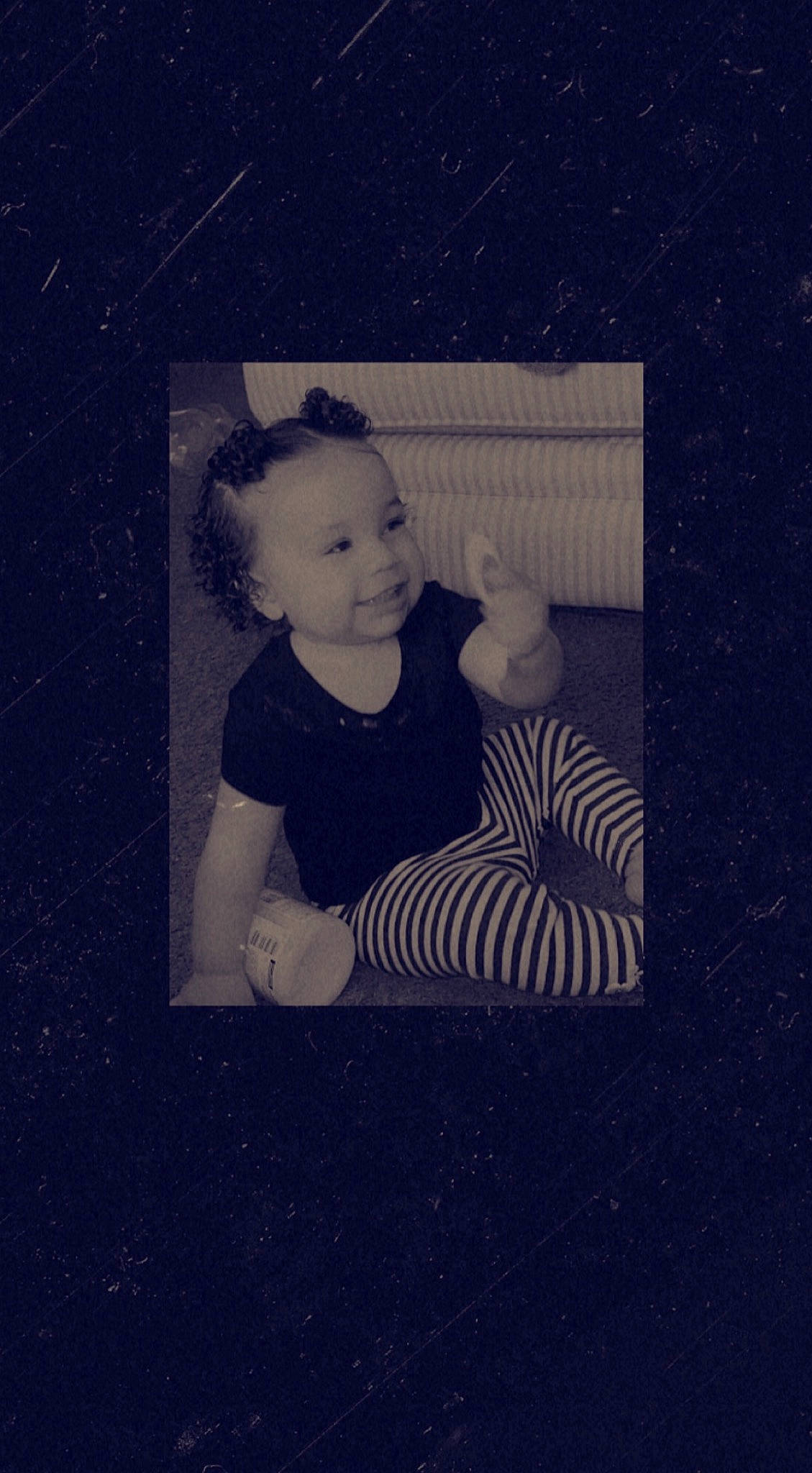 Ella joined the competition — help win amazing prizes! art, baby, baby_toddler_clothing, child, electric_blue, flash_photography, hairstyle, joy, monochrome, monochrome_photography, pattern, person, portrait, rectangle, room, sitting, smile, space, square, tints_and_shades