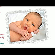 Brandon joined the competition — help win amazing prizes! newborn, baby, infant, face, skin, pillow, hospital_wristband, portrait, closeup, expression, hands, lying_down, white_background, framed_photo, cute, young_child, bed, sleepy, soft, healthcare