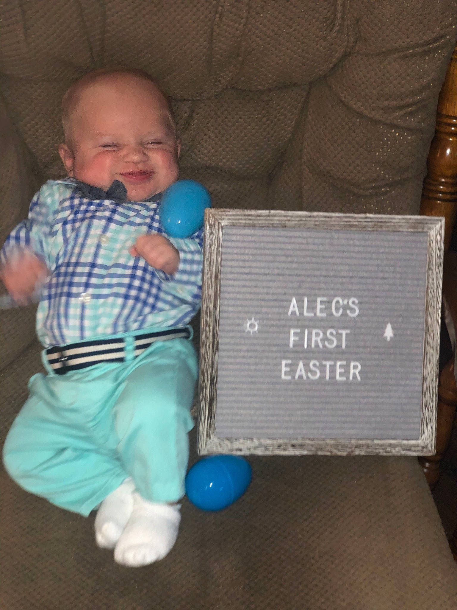 Alec joined the competition — help win amazing prizes! baby, baby_products, baby_toddler_clothing, child, person, product, sitting, toddler, turquoise