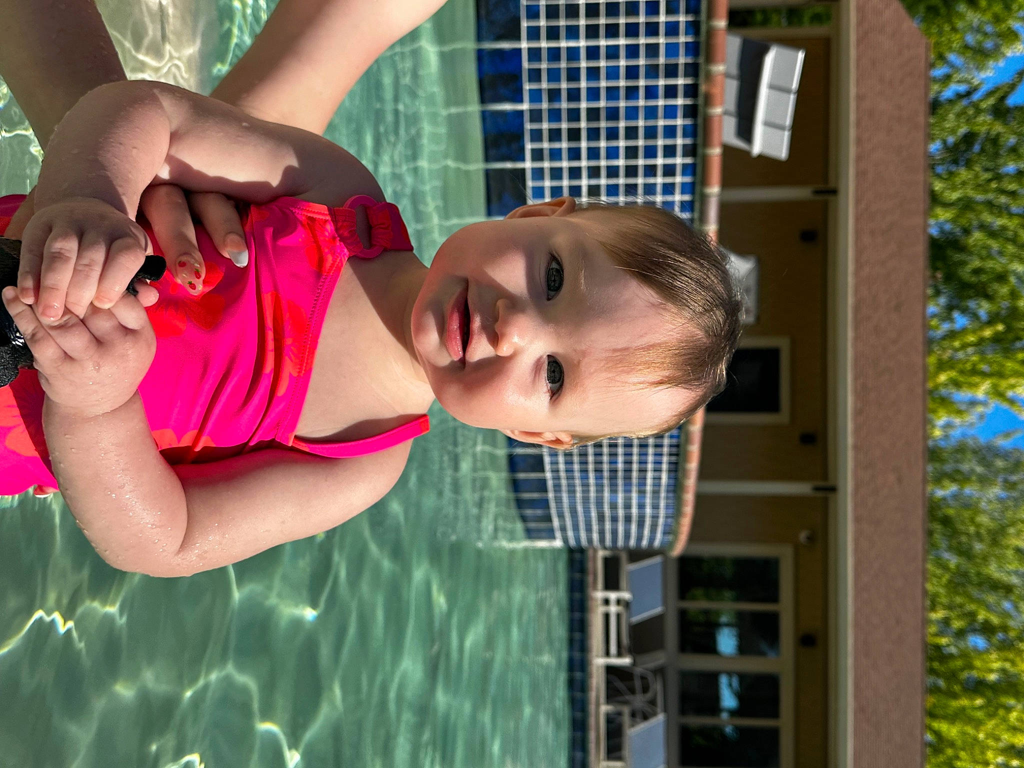 Emberly is registered to the contest to win money with this photo: child, dress, fun, gesture, grass, happy, joy, leaf, leisure, pattern, people_in_nature, person, plant, play, recreation, smile, toddler, tree, vacation, vertebrate