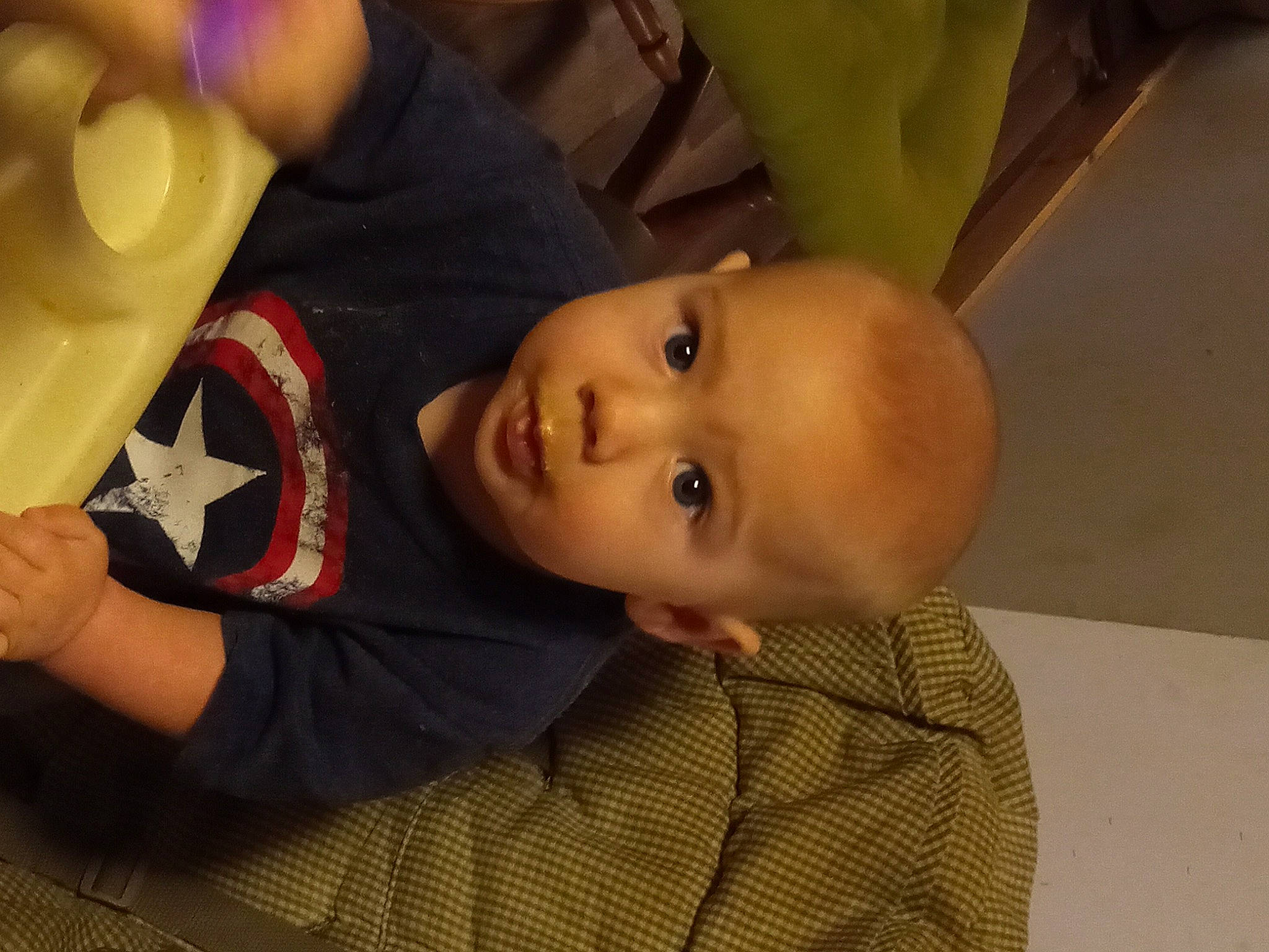 Jay is registered to the contest to win money with this photo: baby, baby_products, baby_toys, cheek, child, flooring, fun, nose, person, room, sitting, skin, thumb, toddler, toy, tree, wood