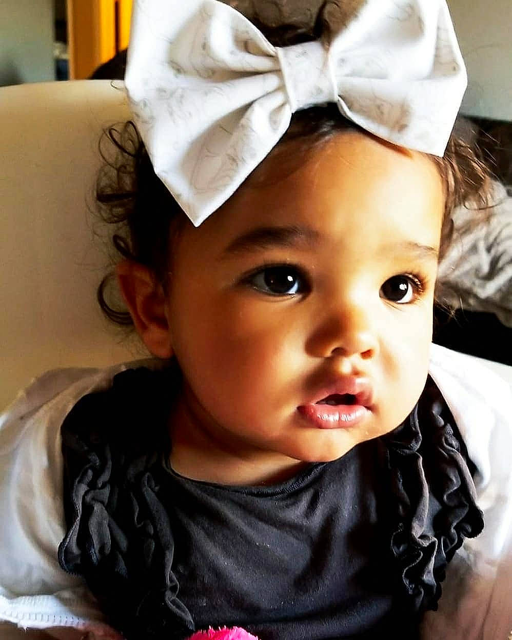 Avah joined the competition — help win amazing prizes! baby, black_hair, cheek, child, ear, fashion_accessory, hair_accessory, head, headband, headgear, person, toddler