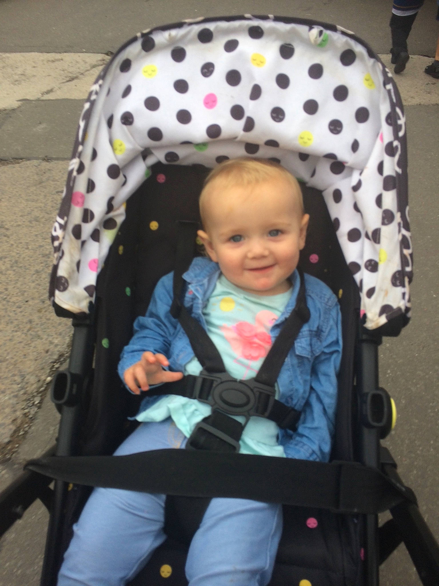 Thea-roze is registered to the contest to win money with this photo: baby, baby_carriage, baby_products, baby_safety, baby_toddler_clothing, black, chair, child, comfort, eye, fun, head, joy, pattern, person, product, sitting, smile, toddler, wheel