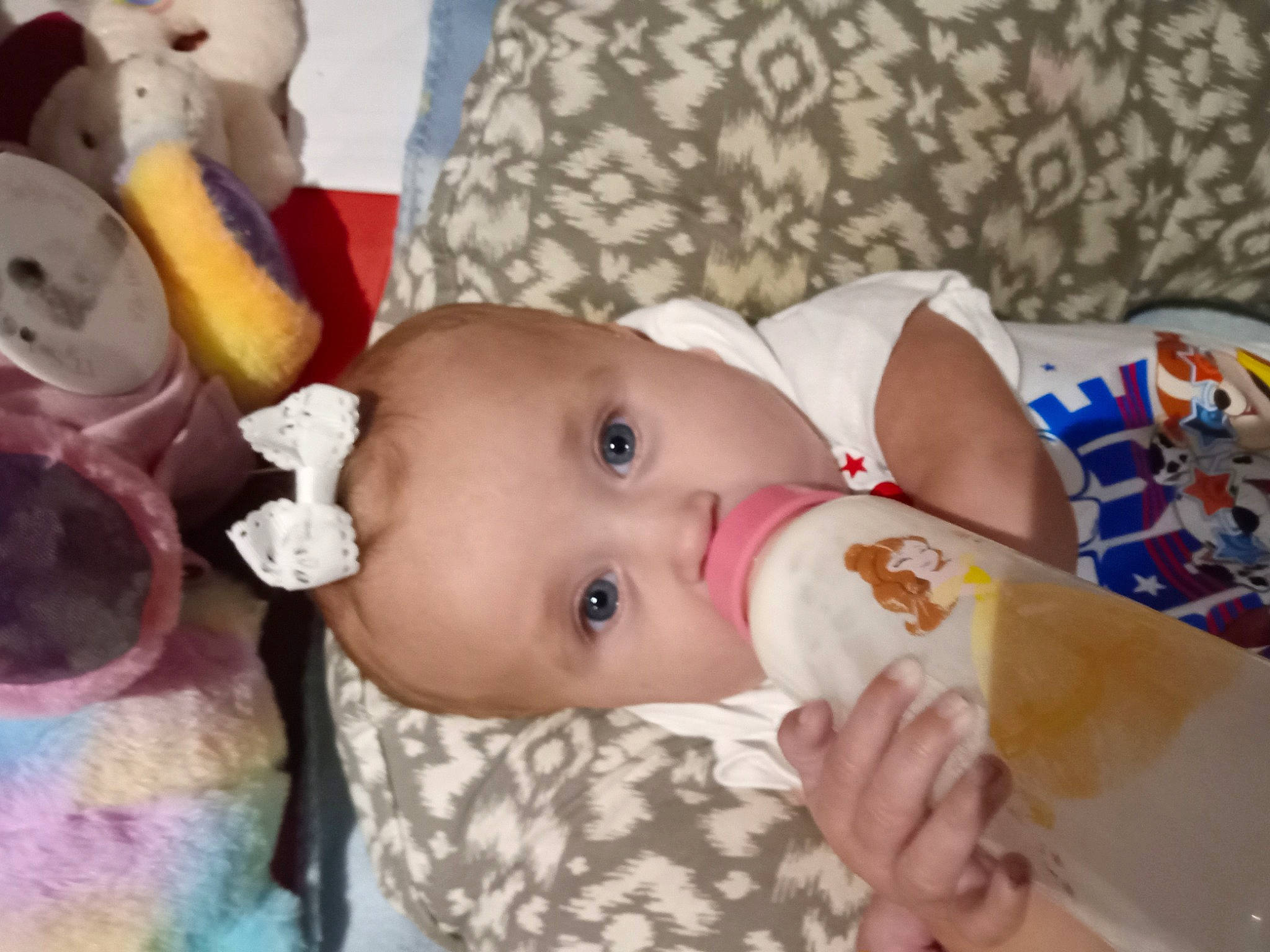 Jaylynn joined the competition — help win amazing prizes! baby, baby_products, baby_toddler_clothing, cheek, child, eye, eyelash, face, hand, happy, head, iris, lip, nose, person, skin, stuffed_toy, textile, toddler, toy