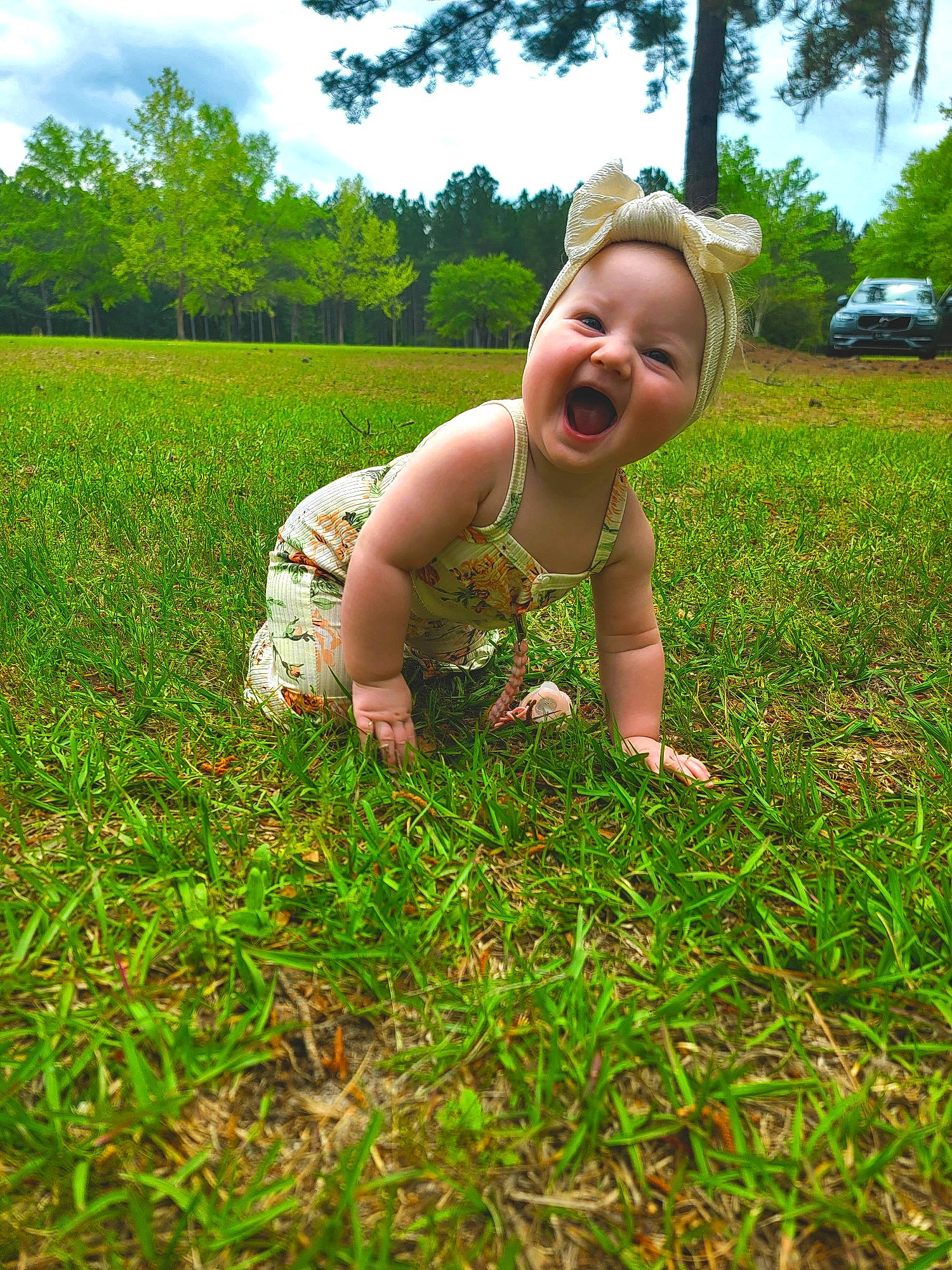 Rynlee joined the competition — help win amazing prizes! baby, baby_toddler_clothing, ball, field, fun, grass, grass_family, grassland, green, happy, landscape, lawn, meadow, people_in_nature, person, plant, prairie, sky, smile, toddler