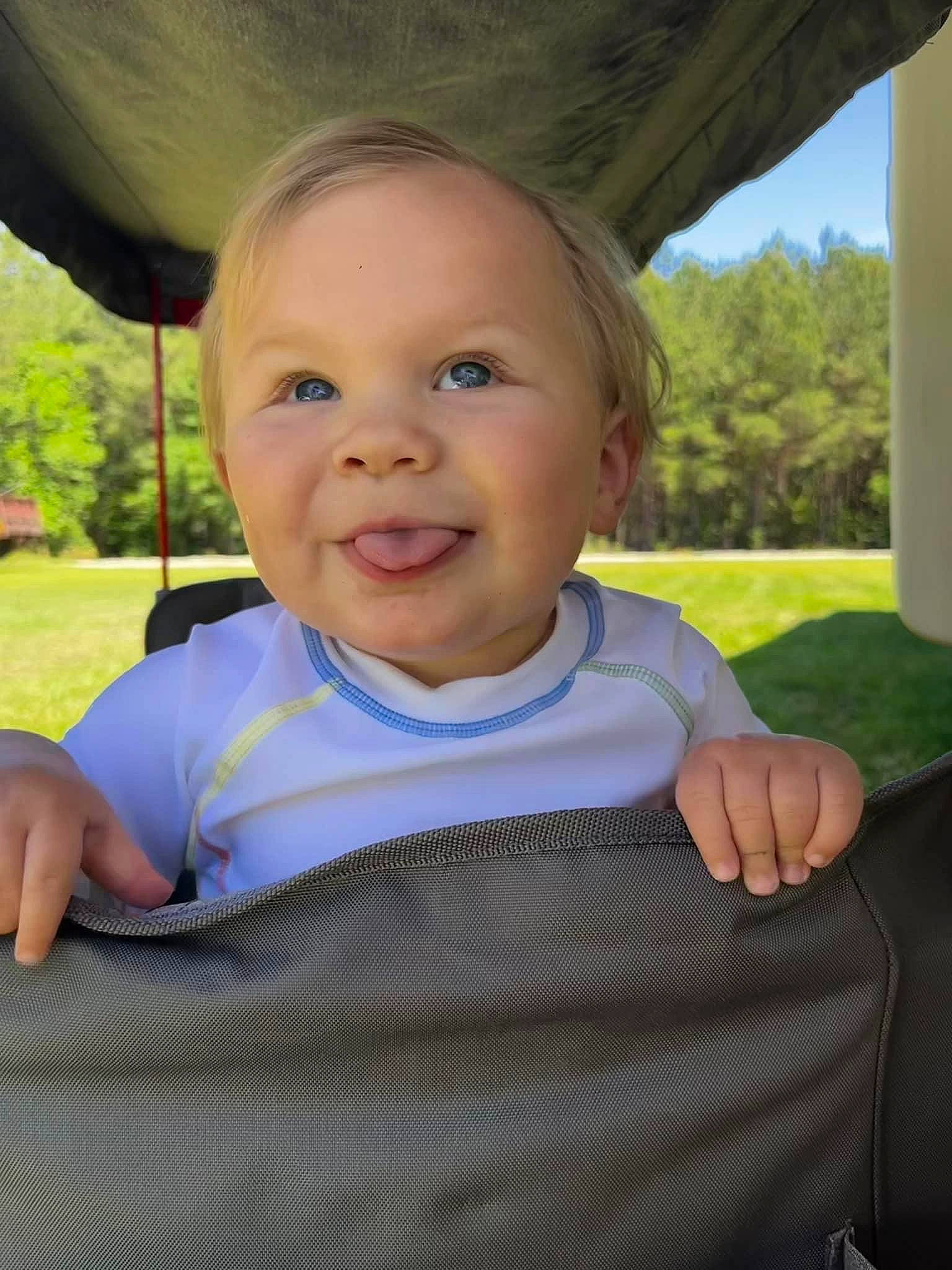 Trace joined the competition — help win amazing prizes! azure, baby, baby_toddler_clothing, beauty, cheek, fun, grass, hair, happy, head, human_body, iris, joy, leaf, leisure, nose, person, plant, skin, smile