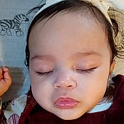 Harlow joined the competition — help win amazing prizes! baby, sleeping, face, child, pout, eyelashes, hand, clothing, blanket, pattern, zebra, closeup, infant, peaceful, cute, portrait, resting, skin, head, hair