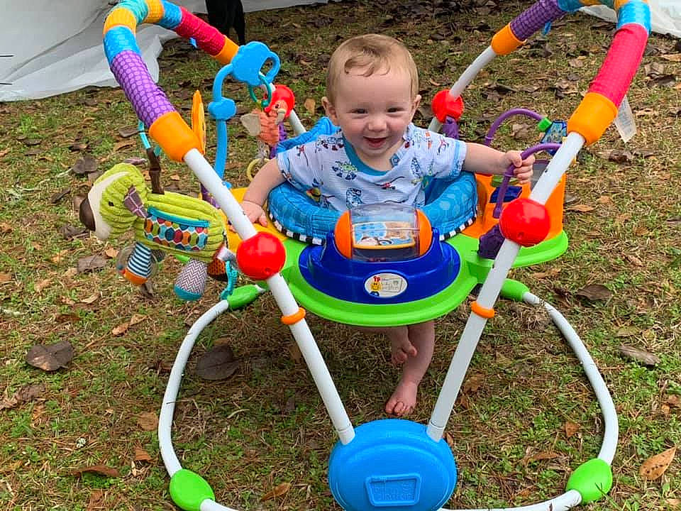 Bellamy joined the competition — help win amazing prizes! baby_toys, child, fun, human_settlement, joy, leisure, outdoor_play_equipment, person, play, playground, playset, public_space, recreation, swing, toddler