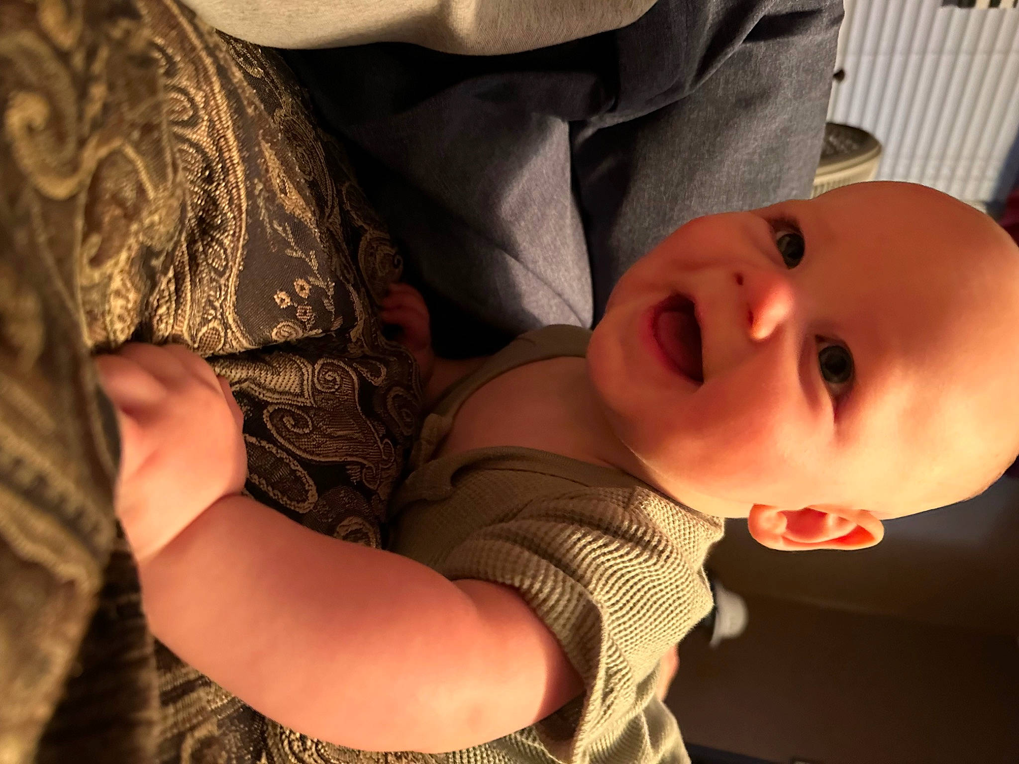 Brigdon is registered to the contest to win money with this photo: baby, baby_toddler_clothing, cheek, comfort, cool, eye, eyelash, finger, flash_photography, gesture, head, mammal, mouth, nose, person, skin, sleeve, smile, textile, toddler