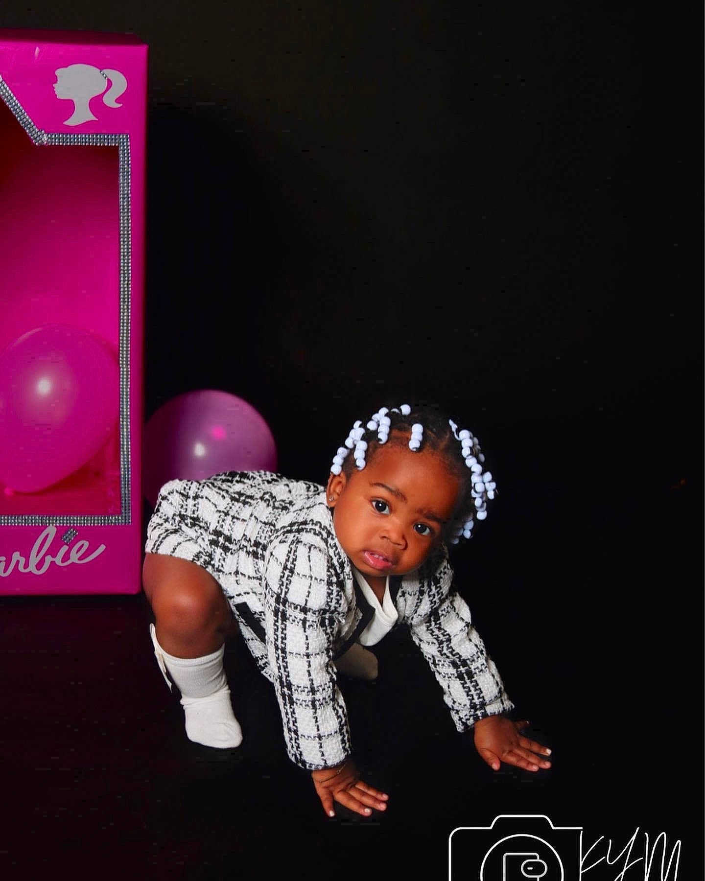 Ava joined the competition — help win amazing prizes! baby, baby_toddler_clothing, child, circle, darkness, entertainment, event, fashion_accessory, flash_photography, font, graphics, happy, logo, magenta, pattern, performing_arts, person, pink, sleeve, t_shirt