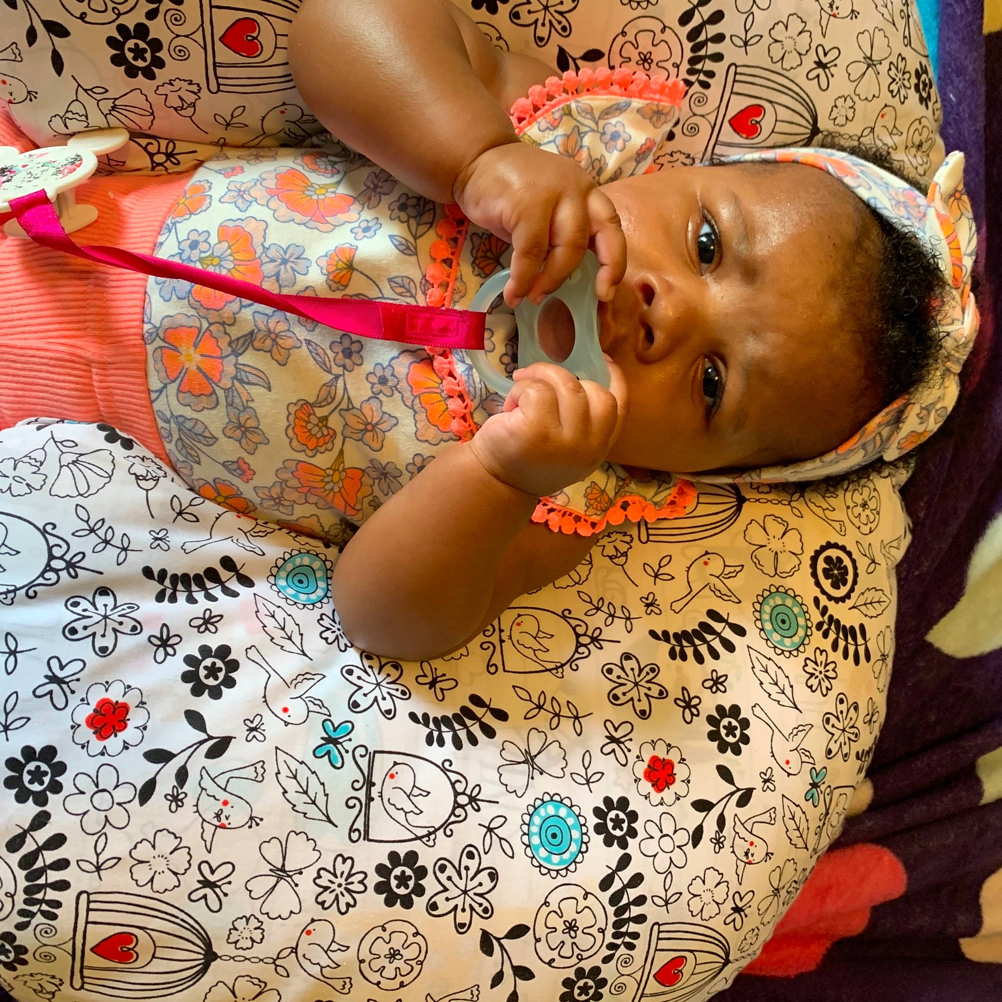 Dani is registered to the contest to win money with this photo: baby, baby_grabbing_for_something, baby_products, baby_toddler_clothing, child, kitchen_utensil, linens, nail, nightwear, person, toddler