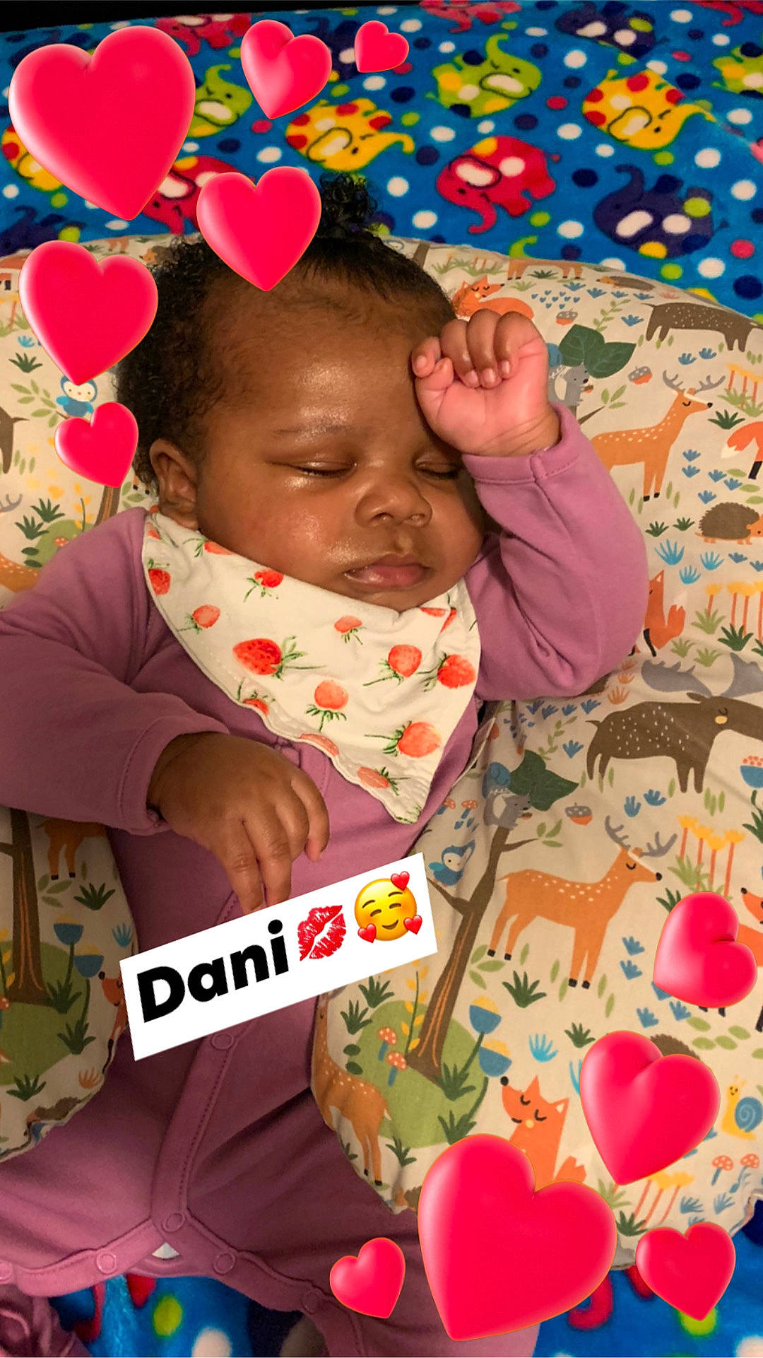 Dani is registered to the contest to win money with this photo: baby, baby_products, baby_toddler_clothing, baby_toys, balloon, bib, cheek, child, heart, linens, love, party_supply, person, pink, polka_dot, sweetness, toddler