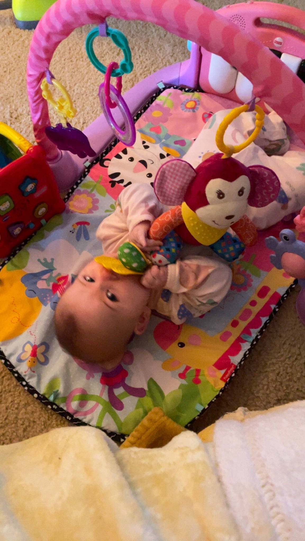 Delilah is registered to the contest to win money with this photo: art, baby, baby_products, baby_toddler_clothing, baby_toys, child, event, fun, happy, linens, pattern, person, pink, plush, room, stuffed_toy, sweetness, textile, toddler, toy