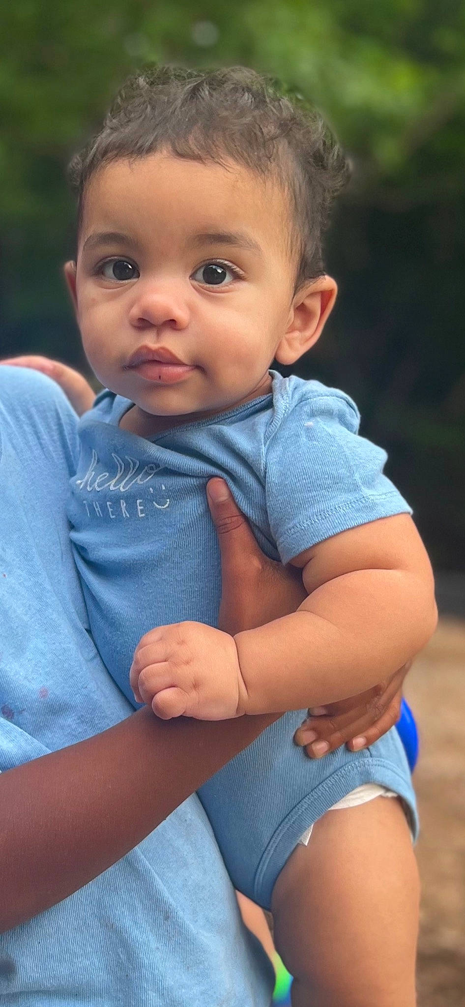 Kamdyn joined the competition — help win amazing prizes! azure, baby, baby_toddler_clothing, blue, finger, gesture, grass, hand, happy, interaction, joint, leg, lip, nose, people_in_nature, person, plant, shoulder, skin, sleeve