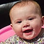 Vyolette joined the competition — help win amazing prizes! baby, child, face, smile, happy, portrait, infant, clothing, floral_pattern, pink, cheeks, eyes, cute, young, person, head, skin, mouth, expression, sitting