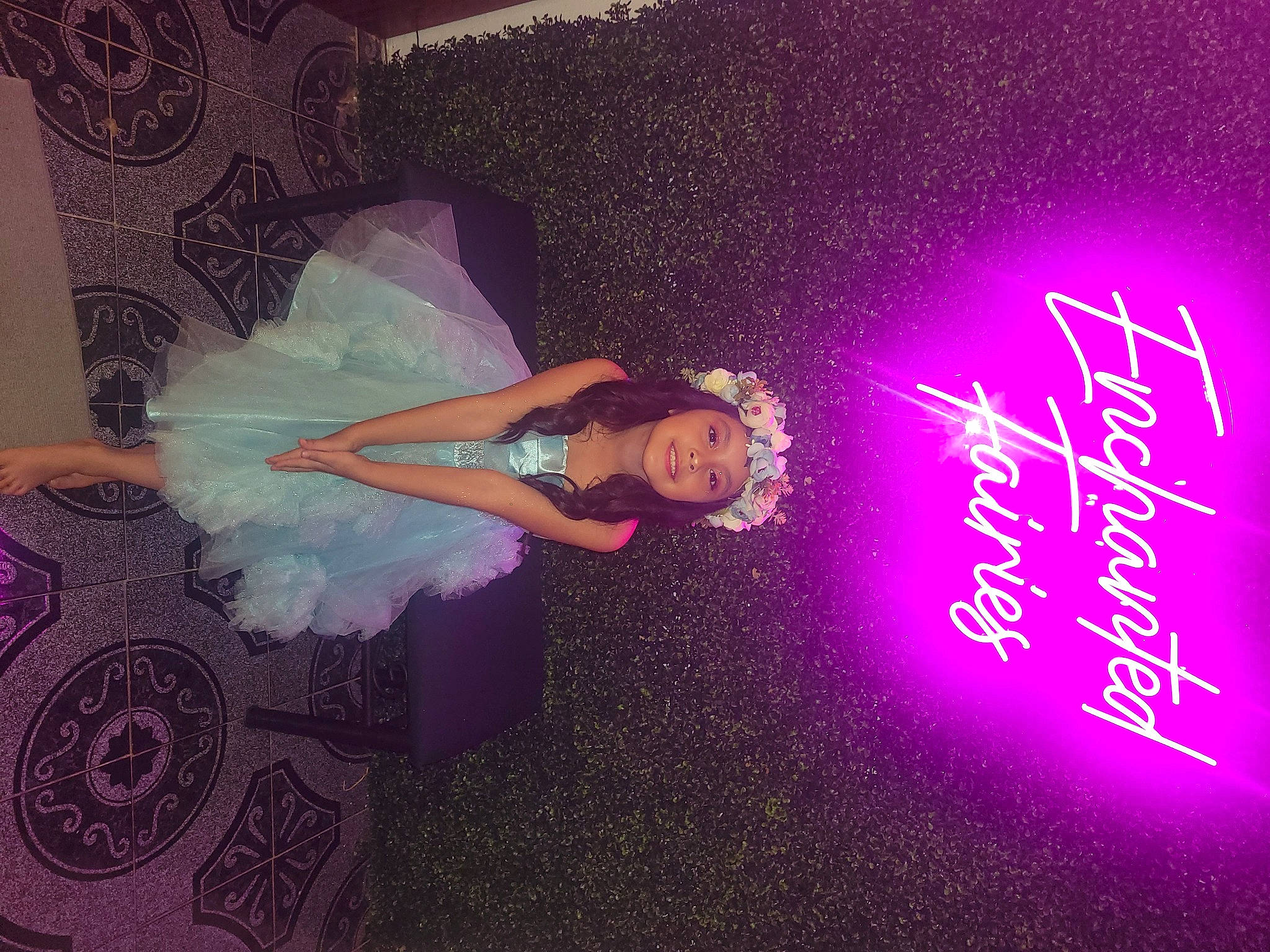 Sofia Guzman is registered to the contest to win money with this photo: art, beauty, curtain, electric_blue, entertainment, event, flash_photography, font, fun, graphic_design, graphics, happy, headwear, joy, magenta, organism, pattern, person, pink, purple