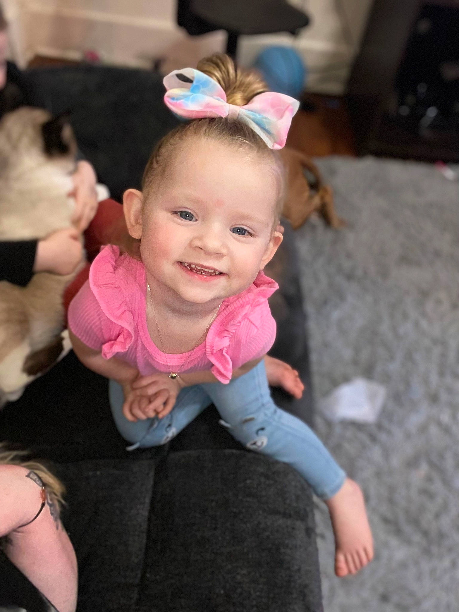 Journey joined the competition — help win amazing prizes! baby, baby_toddler_clothing, cheek, child, event, fashion_accessory, fun, happy, headband, headpiece, iris, jewellery, joy, leisure, magenta, person, pink, recreation, sitting, skin