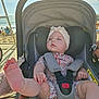 baby, beach, car_seat, child, clothing, foot, headwrap, infant, ocean, outdoor, people, portrait, relaxation, sand, seatbelt, sky, summer, sunlight, toy, vacation