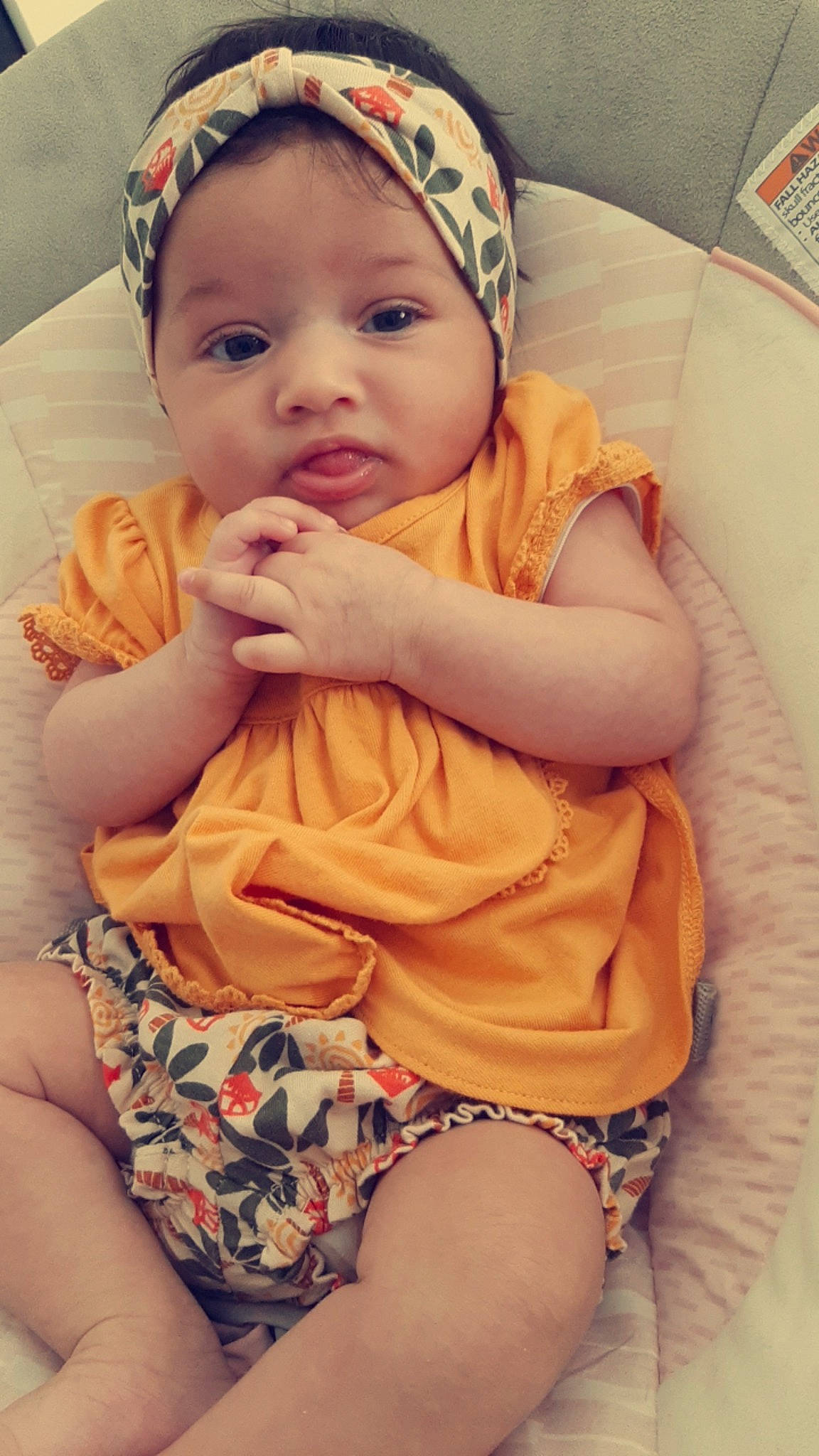 Lindsey participe au concours pour gagner de l'argent avec cette photo : baby, baby_toddler_clothing, cap, cheek, clothing, comfort, eye, finger, gesture, happy, head, headwear, lip, mouth, muscle, organ, person, pink, skin, thigh