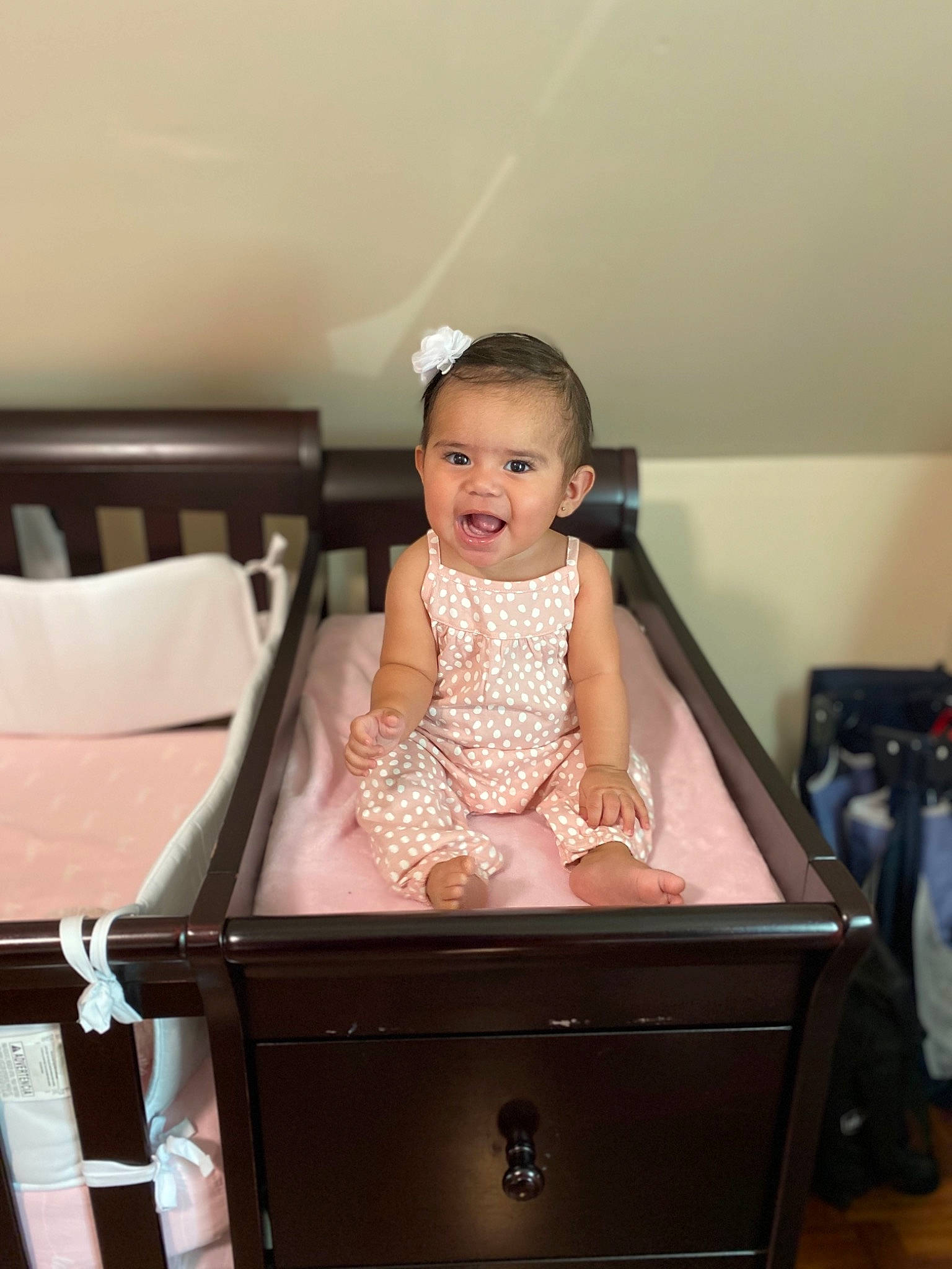 Alia is registered to the contest to win money with this photo: baby, baby_products, ceremony, child, furniture, person, product, standing, toddler