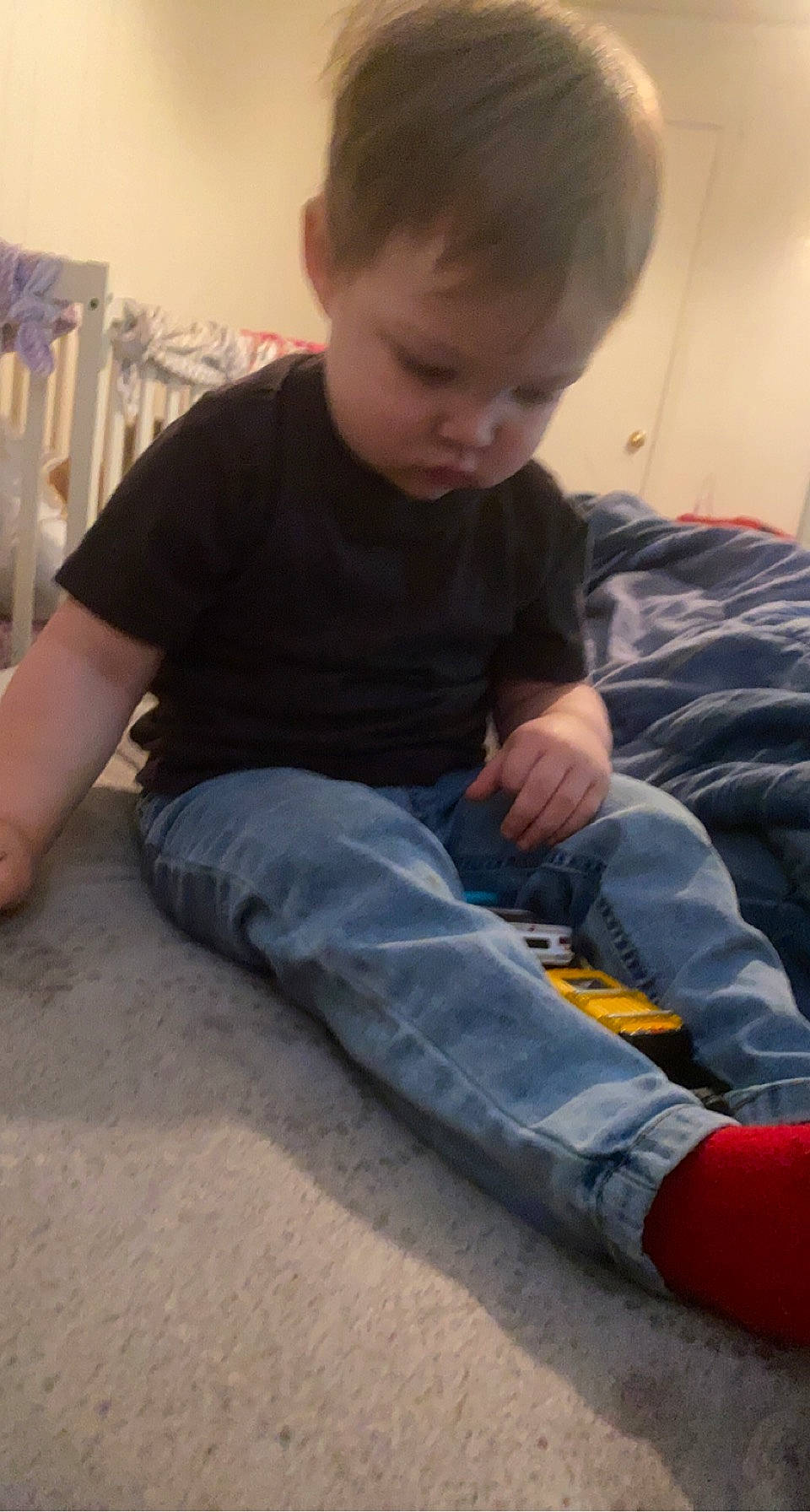 Derek joined the competition — help win amazing prizes! baby_toddler_clothing, barefoot, cheek, child, comfort, finger, floor, flooring, fun, hardwood, head, joint, knee, leg, person, skin, sleeve, standing, t_shirt, toddler