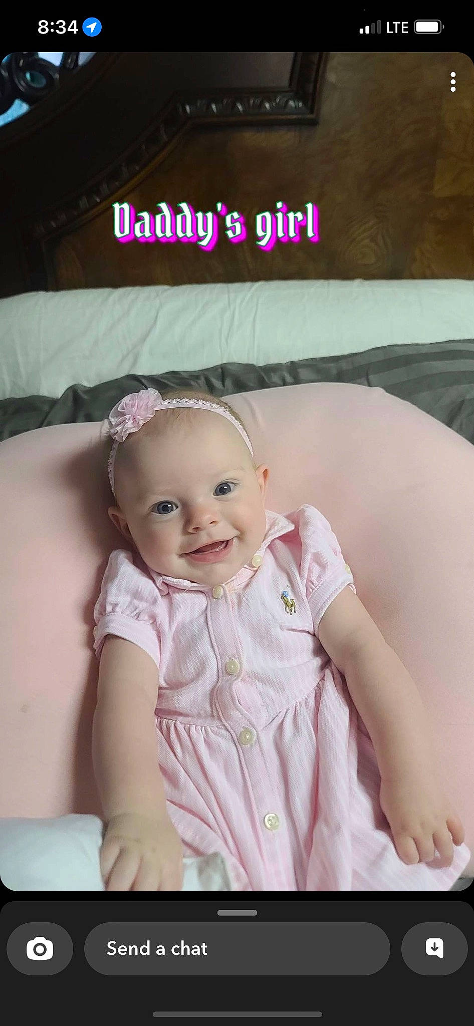 Emmy joined the competition — help win amazing prizes! baby, baby_products, baby_toddler_clothing, cheek, child, comfort, flash_photography, fun, happy, joy, magenta, pattern, person, photo_caption, pink, portrait_photography, room, sitting, skin, sleeve