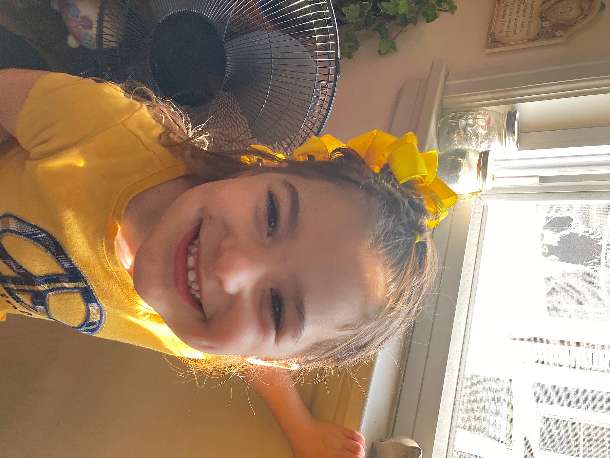 Brooklynn joined the competition — help win amazing prizes! audio_equipment, child, chin, cool, eyelash, eyewear, fashion_accessory, flash_photography, fun, happy, joy, leisure, mechanical_fan, mouth, nose, orange, person, selfie, smile, space