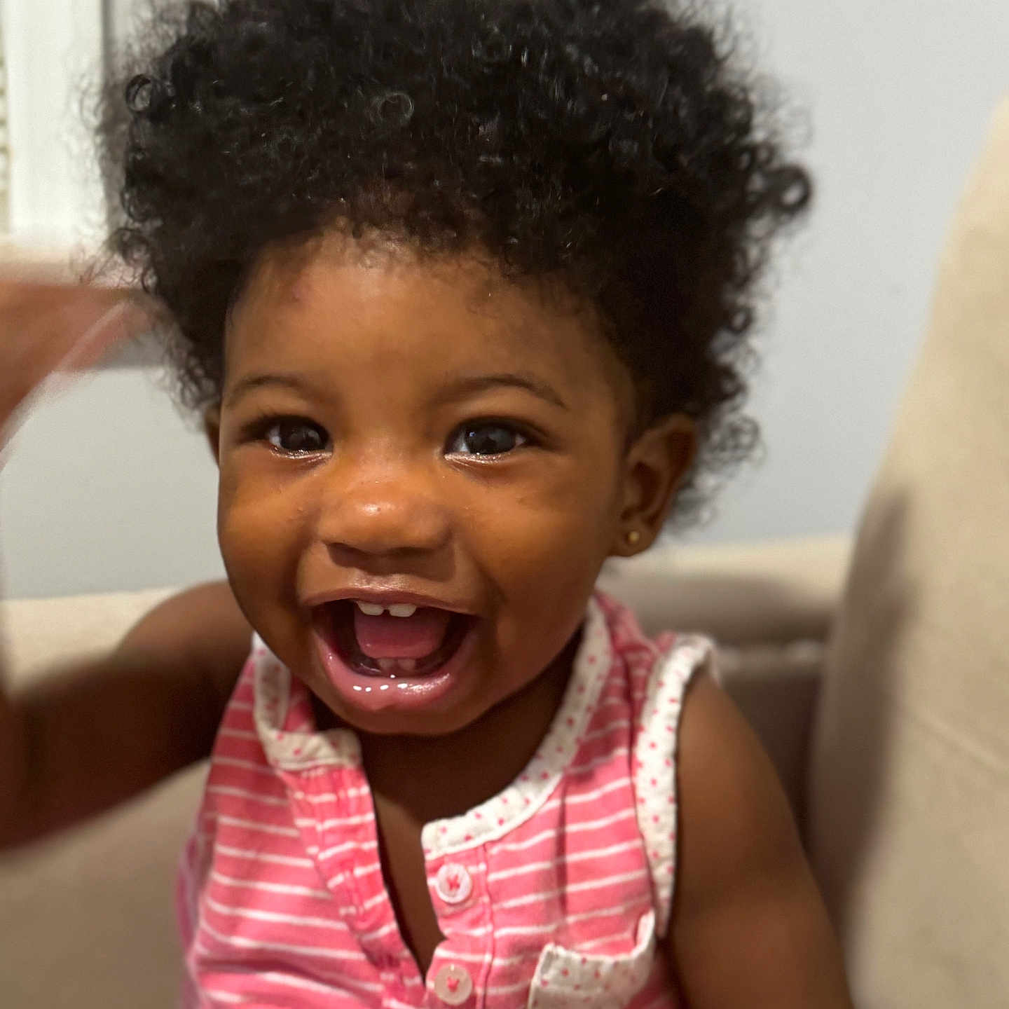 Feisha Jade Maia joined the competition — help win amazing prizes! baby, babylaughing, blackhair, child, face, female, girl, hair, happy, head, laughing, person, photography, portrait, smile
