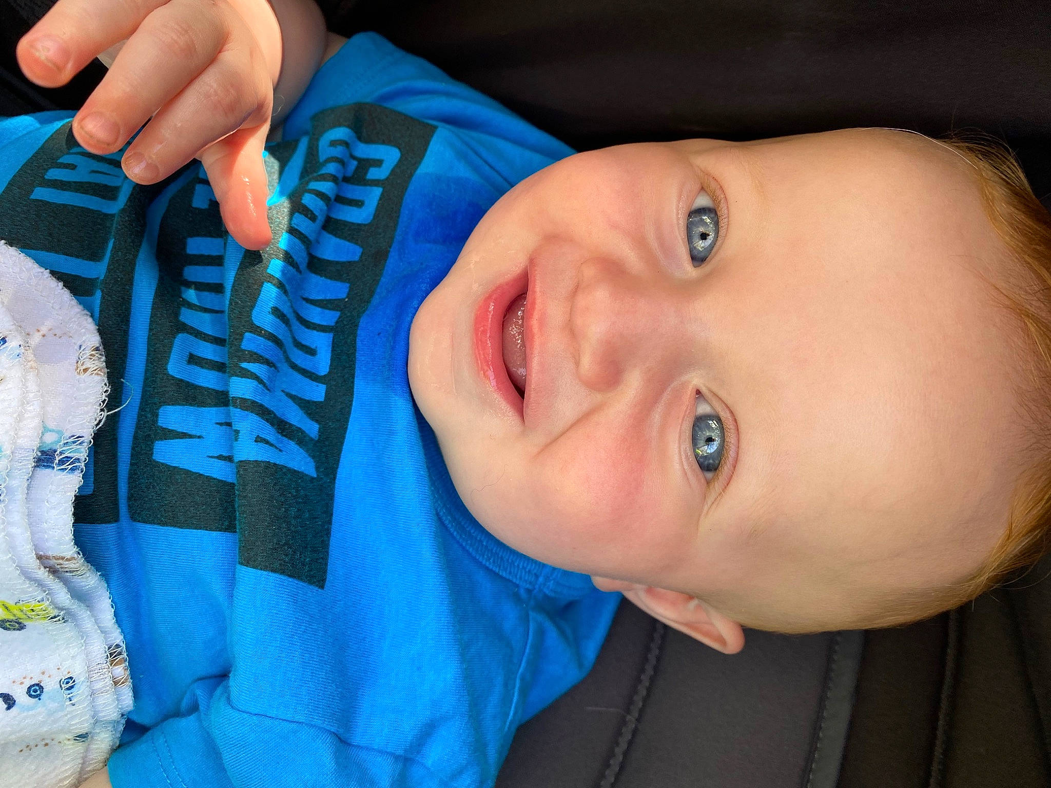 Landyn joined the competition — help win amazing prizes! arm, azure, baby, blue, cheek, chin, eye, eyebrow, face, facial_expression, hairstyle, hand, human_body, lip, mouth, neck, nose, organ, person, skin