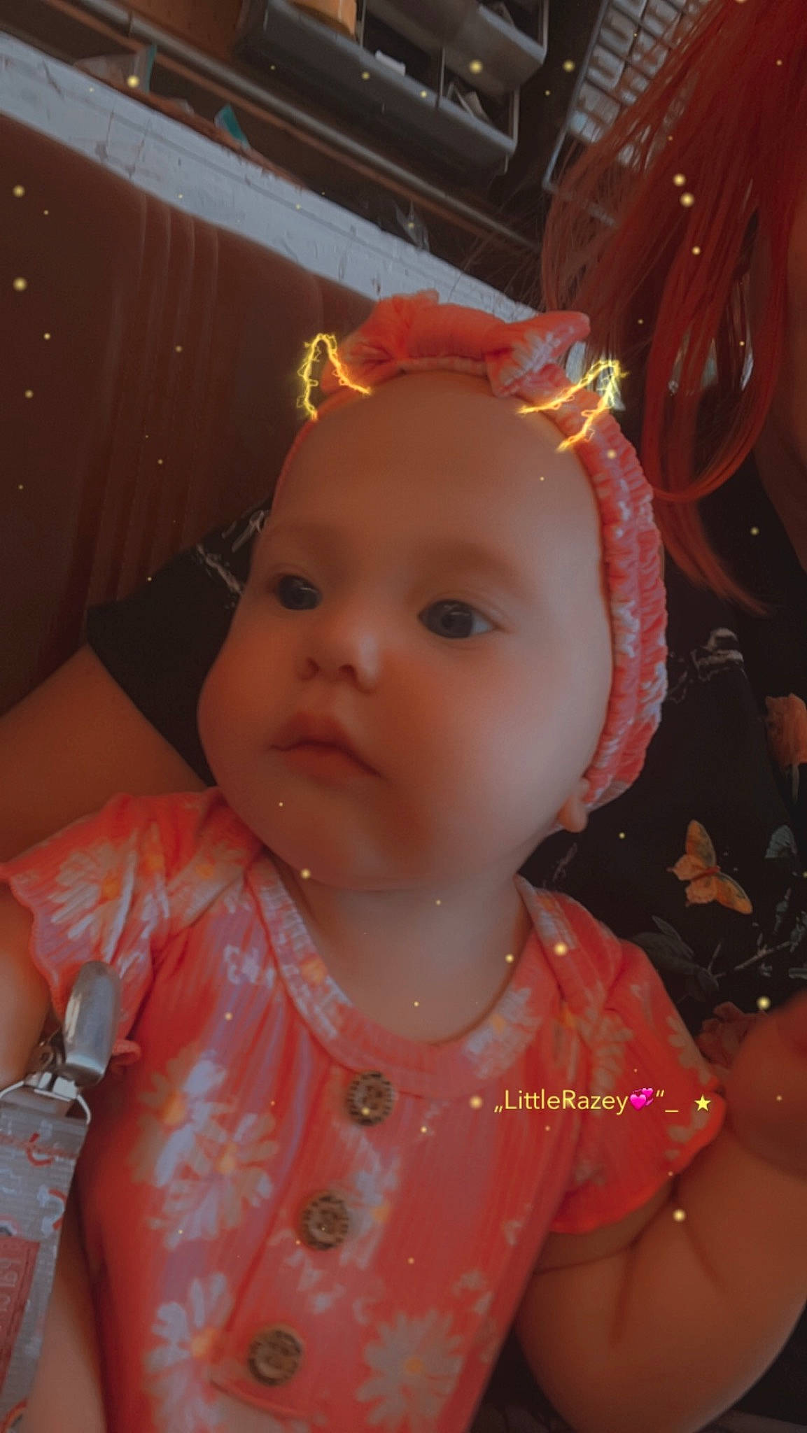Davina joined the competition — help win amazing prizes! baby, baby_toddler_clothing, cheek, child, ear, event, eyebrow, eyelash, fashion_accessory, forehead, fun, hair_accessory, happy, headband, headpiece, iris, lip, nose, person, pink