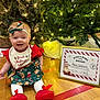 Kaia joined the competition — help win amazing prizes! baby, bib, certificate, child, christmas, christmas_tree, clothing, decoration, festive, floor, frame, happy, headband, holiday, indoor, lights, red_shoes, sitting, smiling, wooden_floor