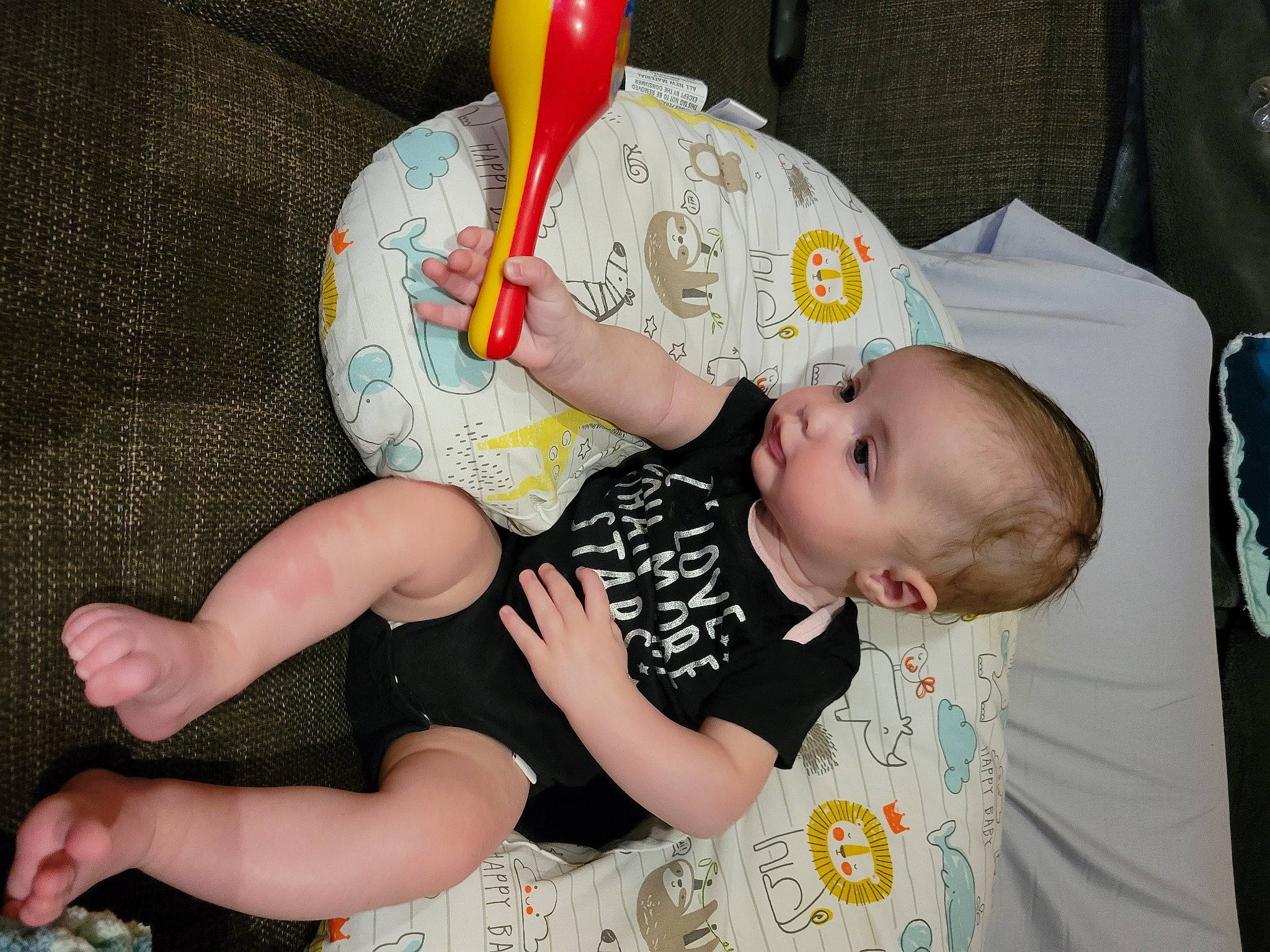 Lilyana joined the competition — help win amazing prizes! baby, baby_products, baby_toddler_clothing, child, comfort, elbow, foot, fun, happy, human_body, human_leg, knee, lap, pattern, person, play, sitting, sock, thigh, thumb