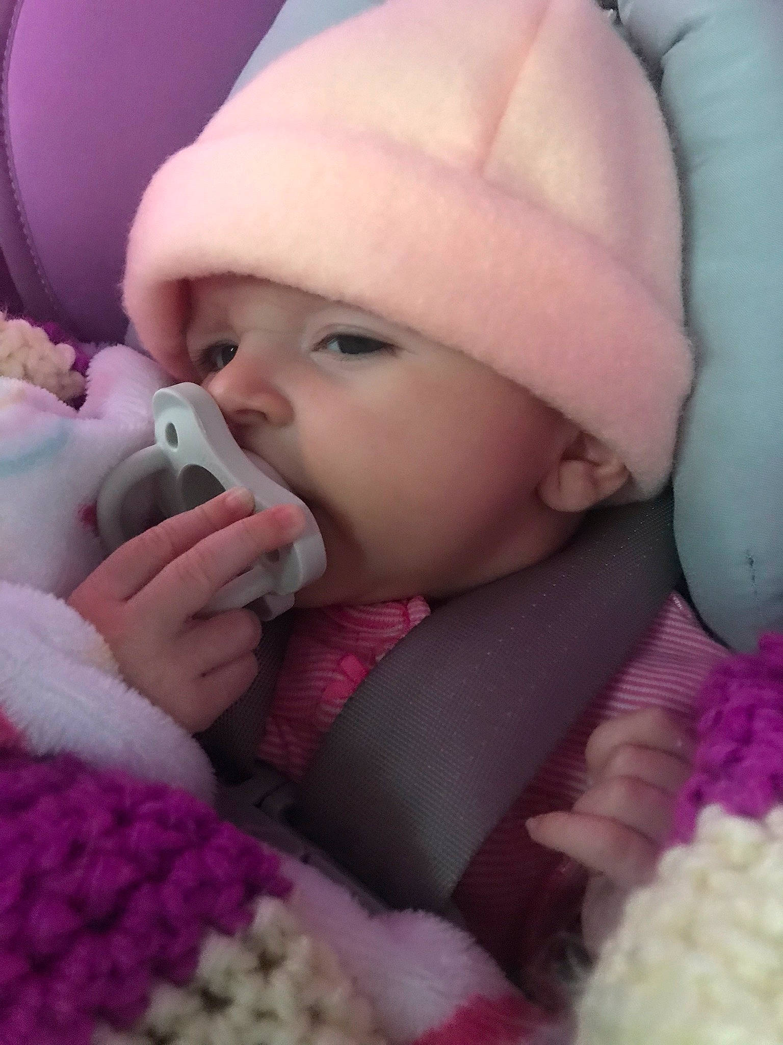 Chanel joined the competition — help win amazing prizes! baby, baby_sleeping, baby_toddler_clothing, cap, cheek, child, comfort, eyelash, gesture, happy, headwear, lip, magenta, mouth, nose, person, pink, product, skin, textile