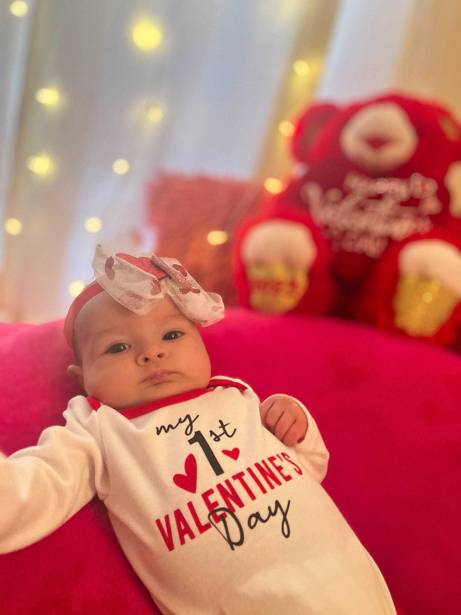 Chanel joined the competition — help win amazing prizes! baby, carmine, child, christmas, christmas_decoration, christmas_eve, event, fun, happy, headwear, holiday, person, pink, room, smile, snapshot, sweetness, teddy_bear, toddler, toy