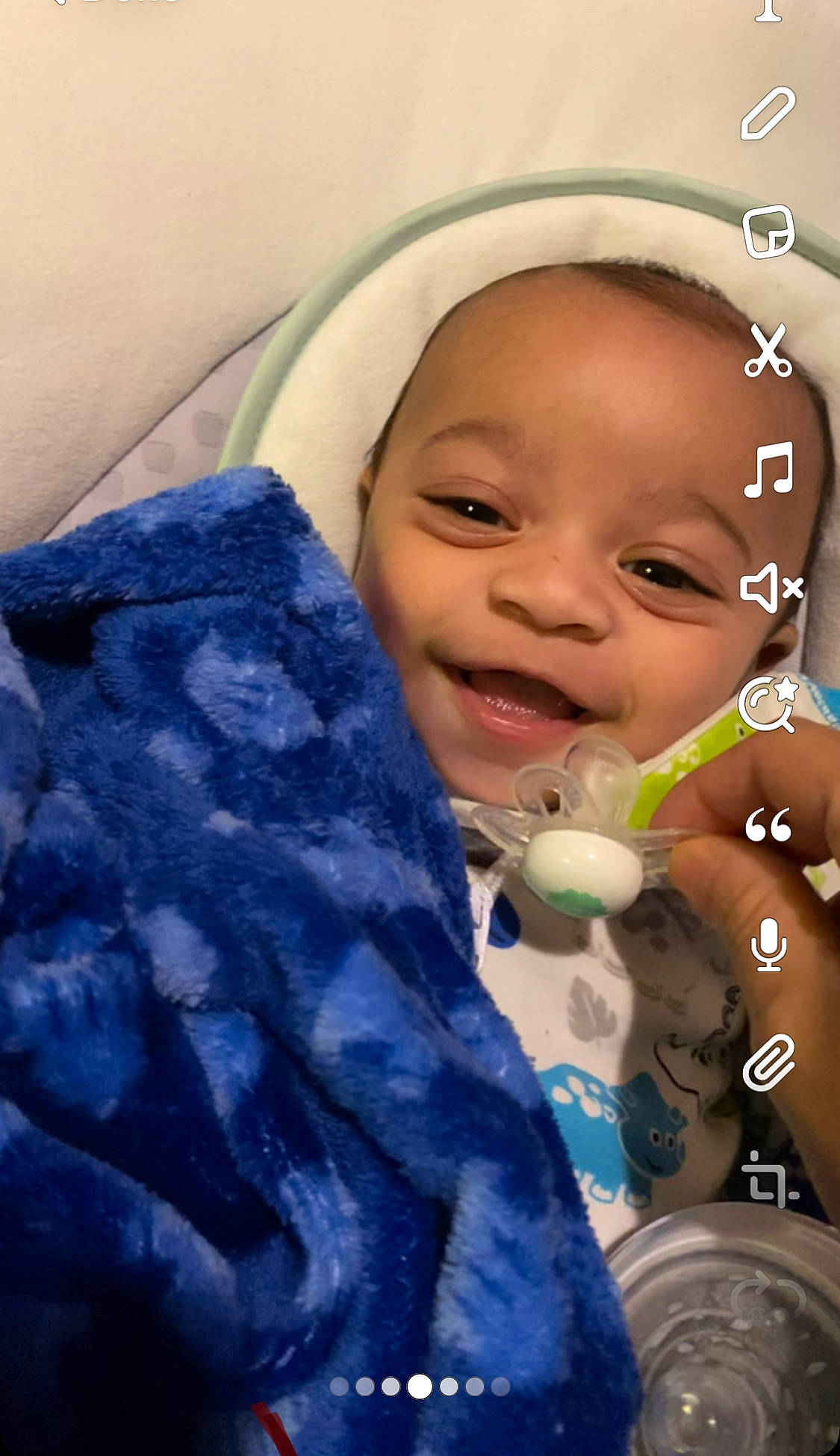 Amir is registered to the contest to win money with this photo: baby, child, comfort, cool, electric_blue, fashion_accessory, fun, gesture, happy, iris, jewellery, laugh, linens, nail, pattern, person, skin, smile, toddler