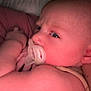 Rowan is registered to the contest to win money with this photo: baby, pacifier, close_up, face, infant, skin, blanket, expression, arm, person, cute, newborn, soft, sleeping, indoors, child, head, mouth, resting, young