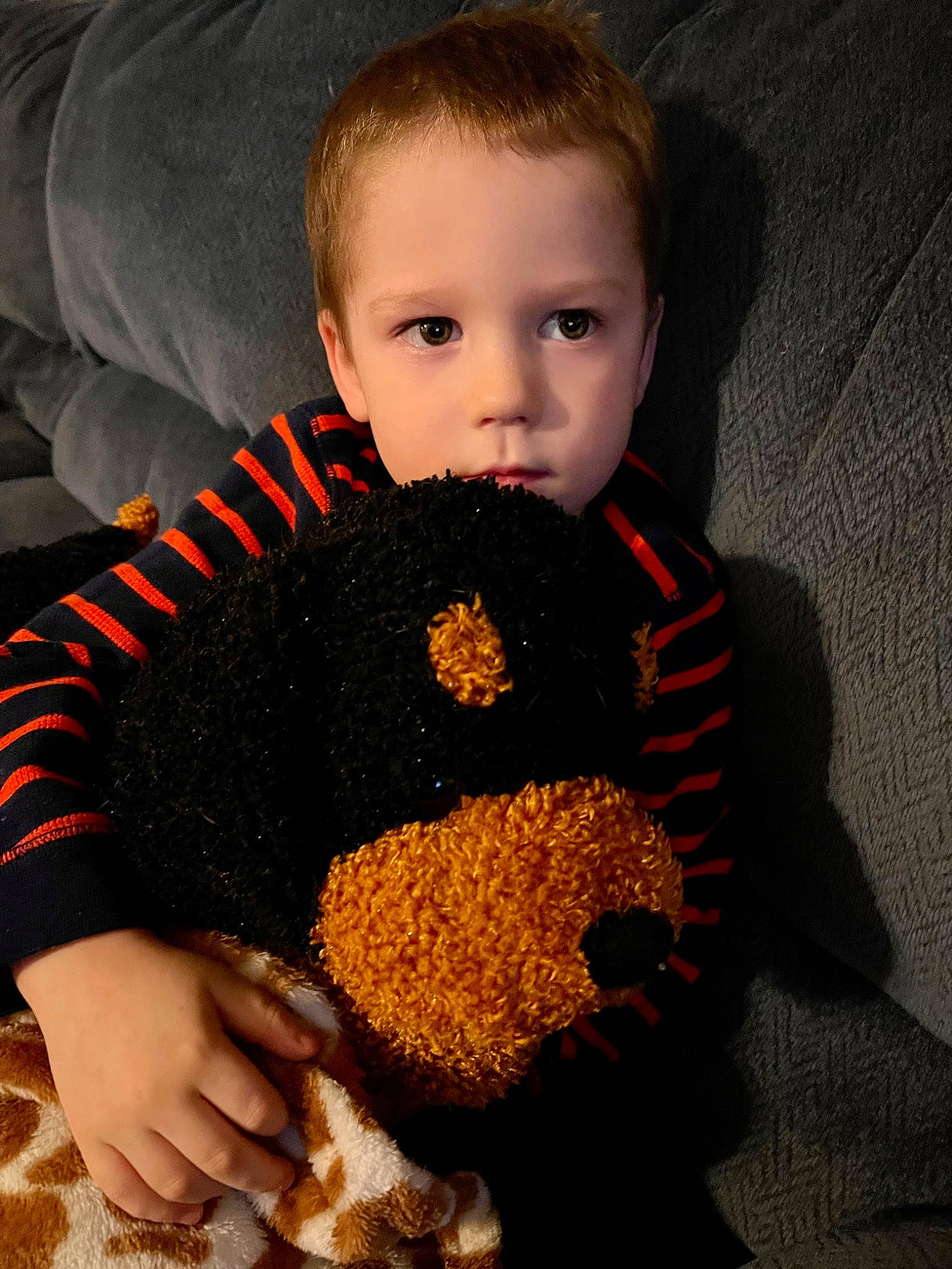 Clyde is registered to the contest to win money with this photo: art, baby, baby_toddler_clothing, child, facial_expression, hair, human_body, neck, orange, outerwear, pattern, person, sitting, skin, sleeve, t_shirt, textile, toddler, wool, woolen