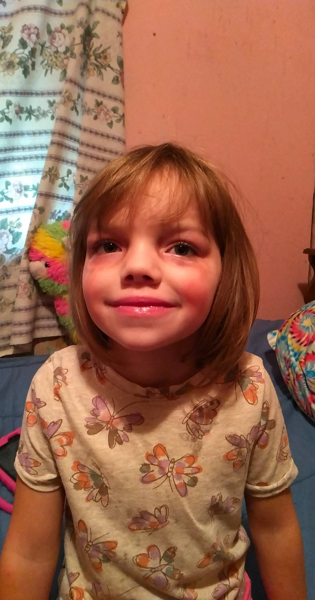 Jamie joined the competition — help win amazing prizes! bangs, blond, cheek, chin, eye, eyelash, fun, happy, hime_cut, iris, joy, layered_hair, lip, mouth, nose, person, pink, skin, sleeve, smile