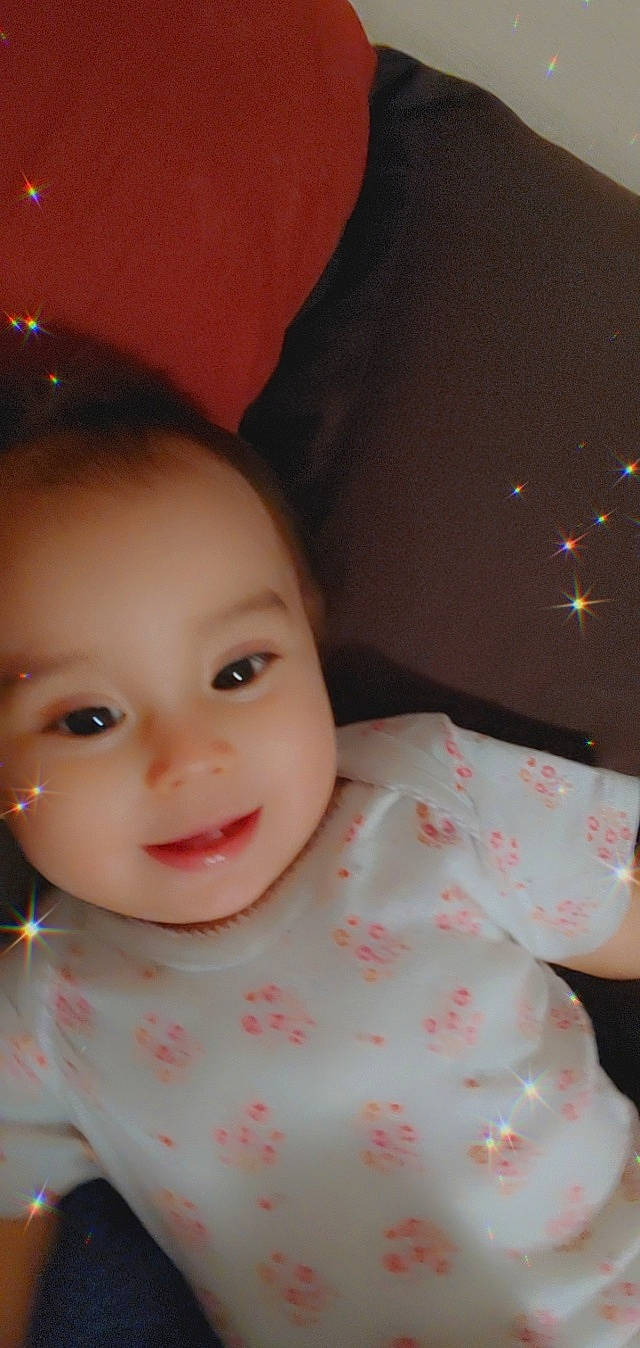 Aryelle is registered to the contest to win money with this photo: baby, baby_toddler_clothing, carmine, cheek, child, event, eyebrow, eyelash, flash_photography, fun, happy, iris, lip, mouth, nose, pattern, person, pink, portrait_photography, smile