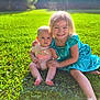 baby, child, grass, outdoor, sunlight, smiling, happy, girl, toddler, clothing, dress, sitting, nature, greenery, daylight, cute, family, portrait, person, playful