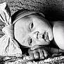 Maizley joined the competition — help win amazing prizes! baby, newborn, infant, headband, bow, blanket, textured_blanket, close_up, portrait, hand, fingers, eyes, lips, skin, cute, black_and_white, monochrome, cozy, fabric, nursery