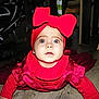 Kataléa participe au concours pour gagner de l'argent avec cette photo : baby, child, indoor, floor, red_clothing, headband, bow, crawling, blue_eyes, curious, wooden_floor, furniture, person, young_child, portrait, long_eyelashes, bright_colors, cute, infant, closeup