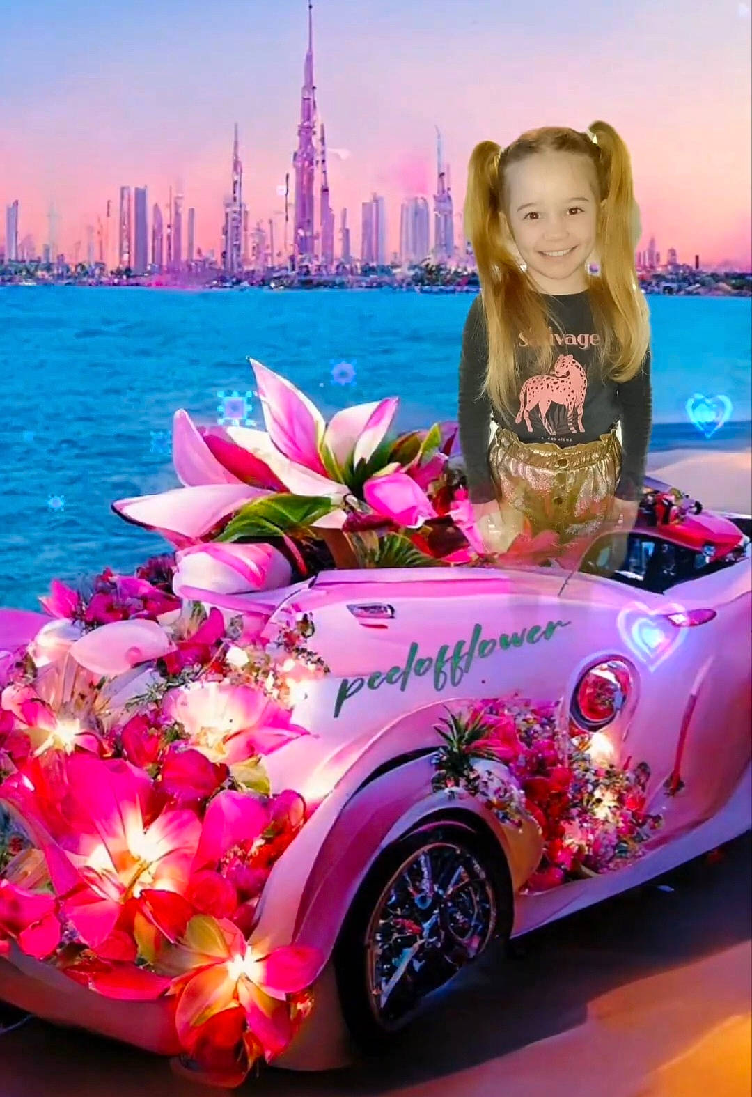 Manon a rejoint le concours — aidez-le/la à gagner de superbes lots ! automotive_design, automotive_tire, blue, car, flower, happy, joy, magenta, motor_vehicle, person, personal_luxury_car, petal, photograph, pink, sky, tire, tower, travel, vehicle, vehicle_door