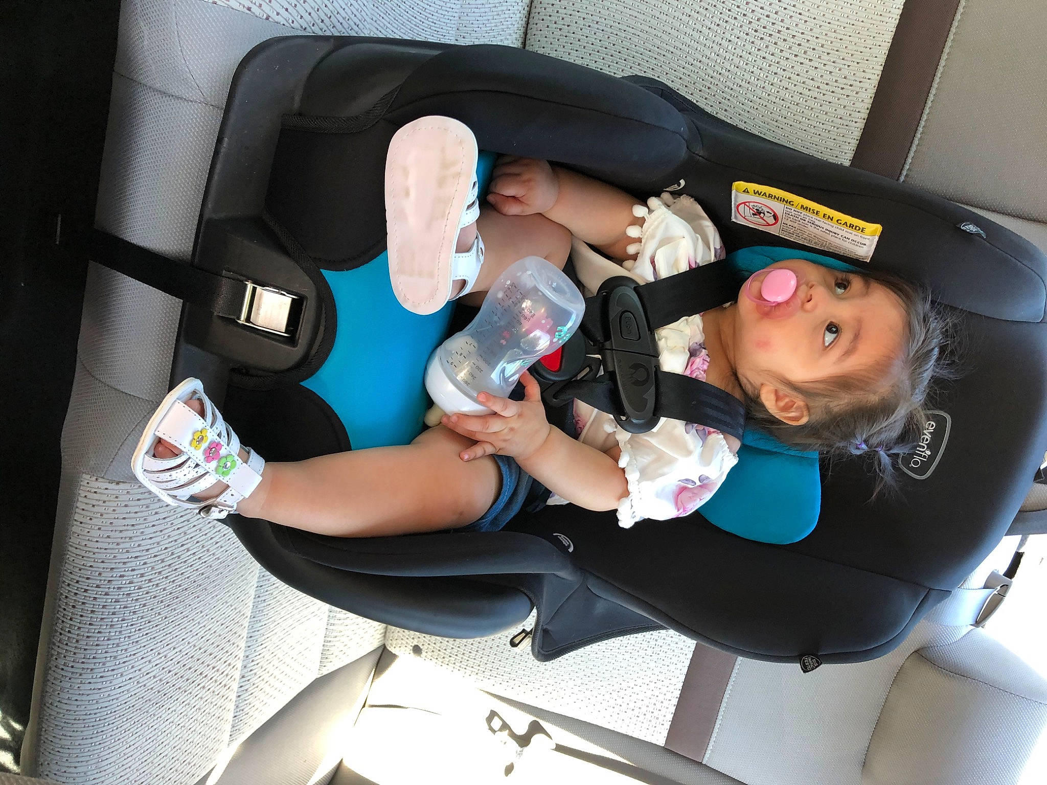 Jayleen is registered to the contest to win money with this photo: auto_part, baby, baby_carriage, baby_in_car_seat, baby_products, birth, car, car_seat, car_seat_cover, child, comfort, family_car, head_restraint, person, product, seat_belt, toddler