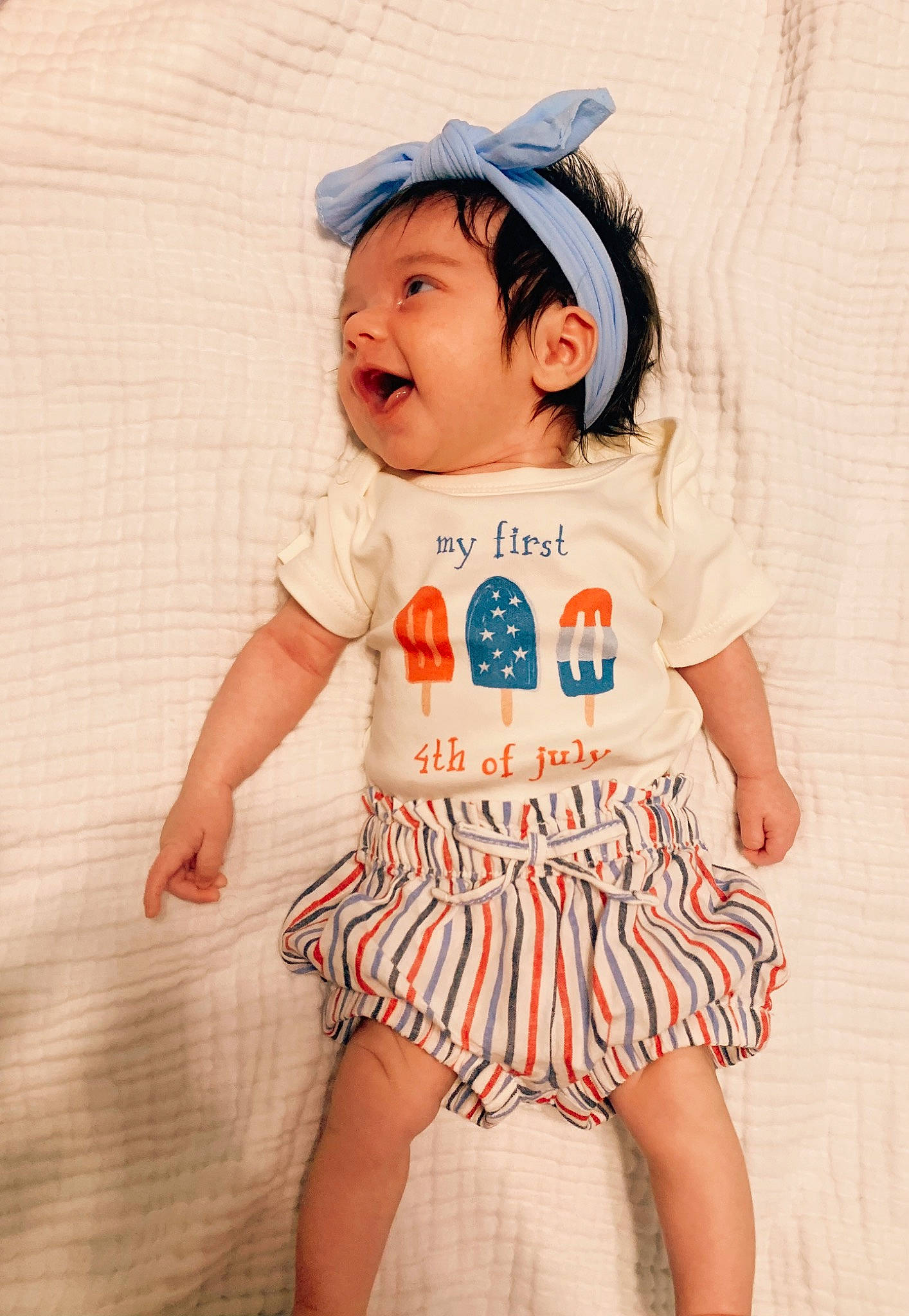 Wrenlee is registered to the contest to win money with this photo: baby, baby_toddler_clothing, child, day_dress, electric_blue, happy, hat, magenta, neck, one_piece_garment, pattern, peach, person, pink, skin, sleeve, smile, t_shirt, textile, toddler