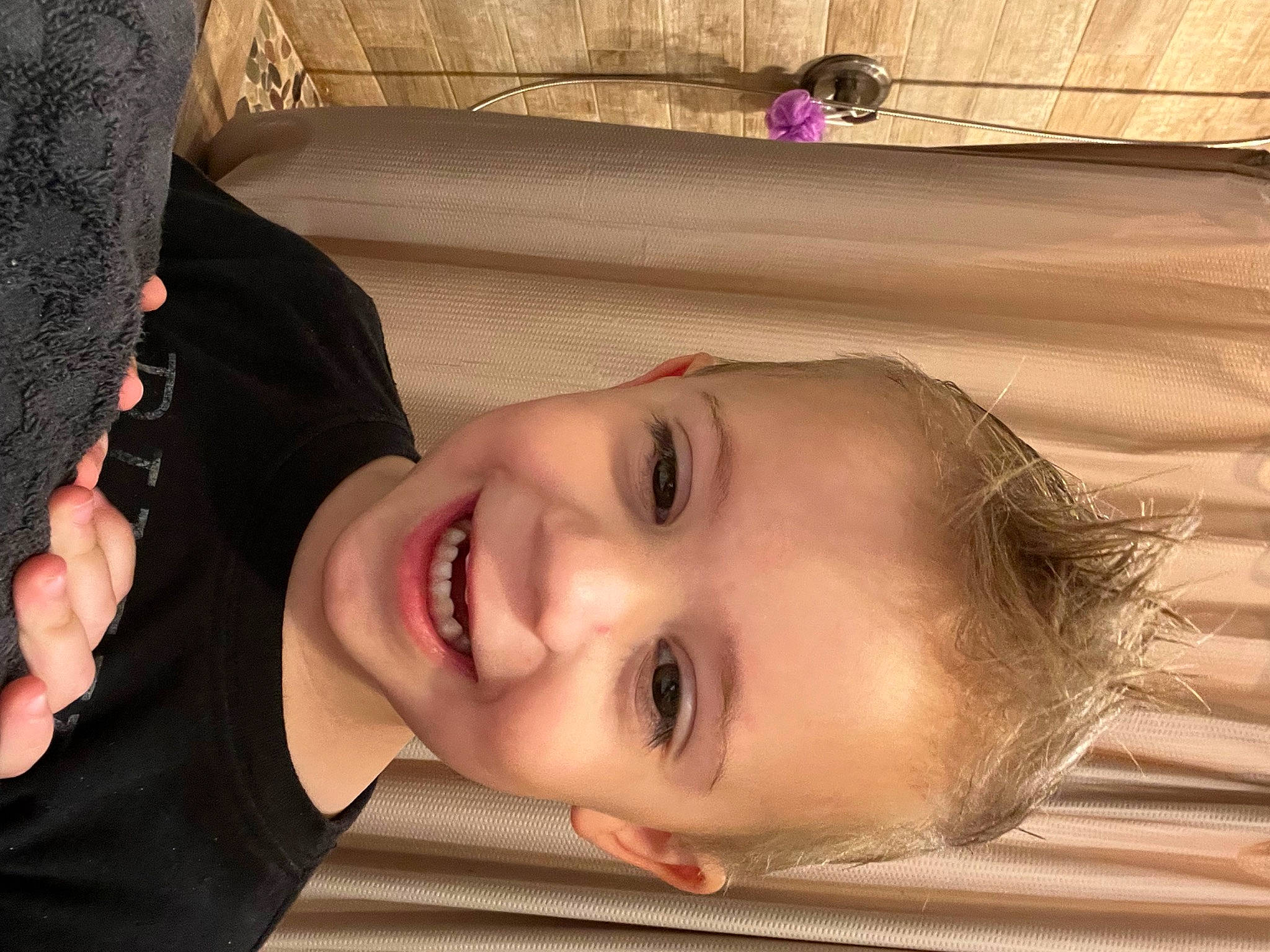 Judson is registered to the contest to win money with this photo: cheek, child, eyebrow, eyelash, facial_expression, flash_photography, flooring, fun, gesture, happy, joy, lip, lipstick, mouth, neck, nose, person, skin, smile, toddler