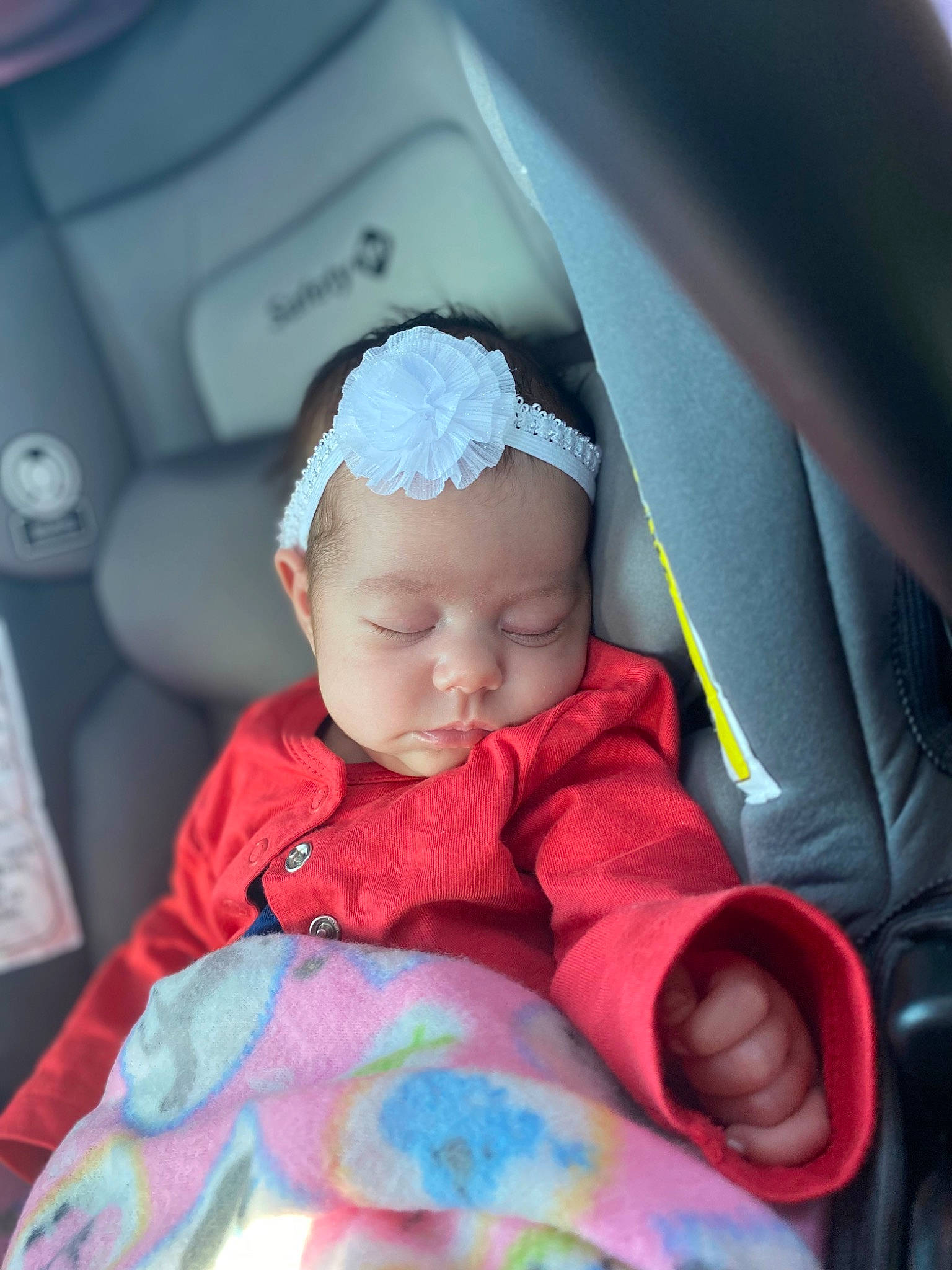 Alena joined the competition — help win amazing prizes! baby, baby_products, baby_toddler_clothing, cap, car_seat, car_seat_cover, child, comfort, family_car, fashion_accessory, happy, headband, headwear, lip, luxury_vehicle, magenta, person, sitting, skin, toddler