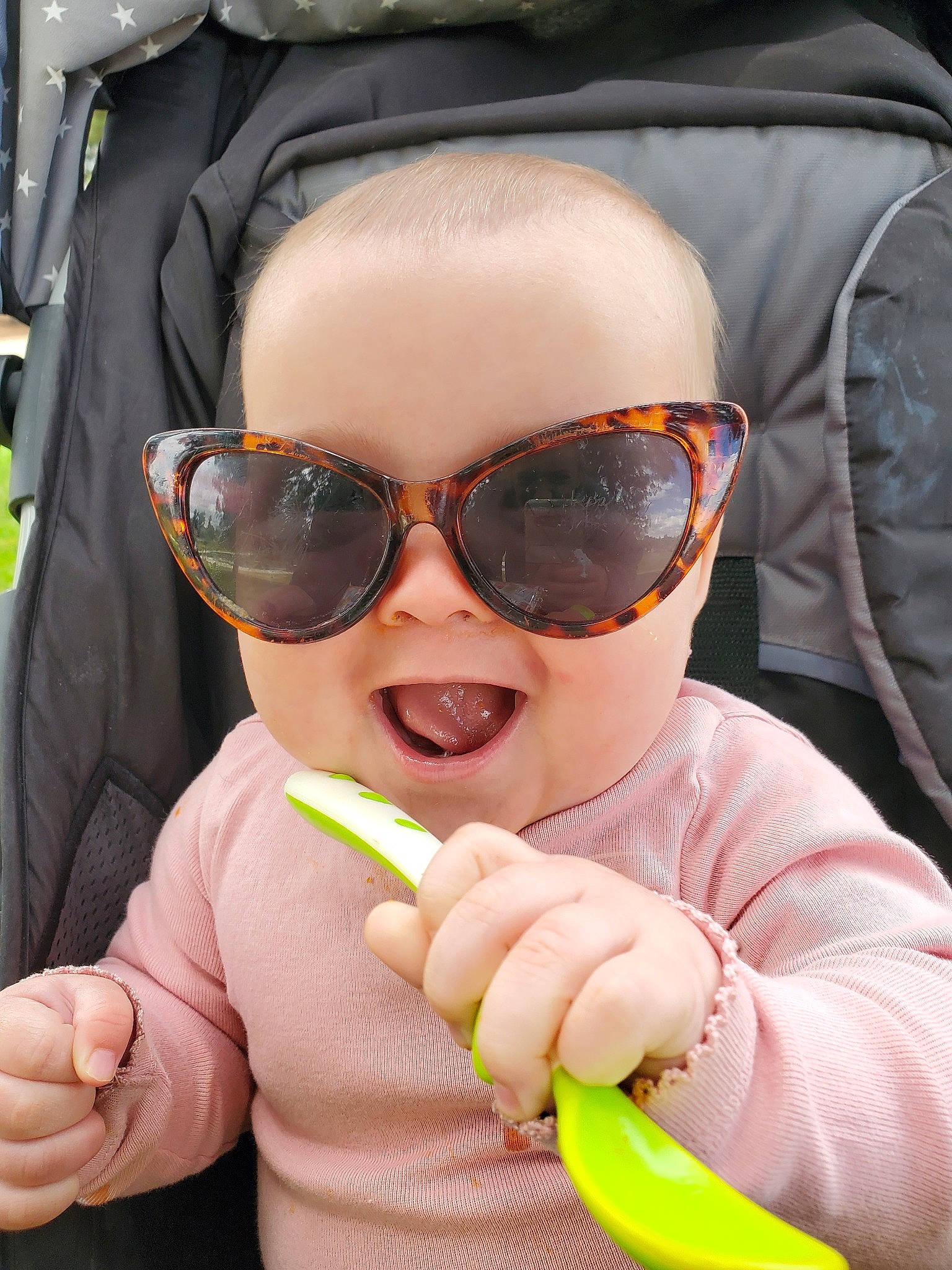 Devynn joined the competition — help win amazing prizes! child, cool, eyewear, glasses, goggles, person, smile, sunglasses, toddler, vision_care