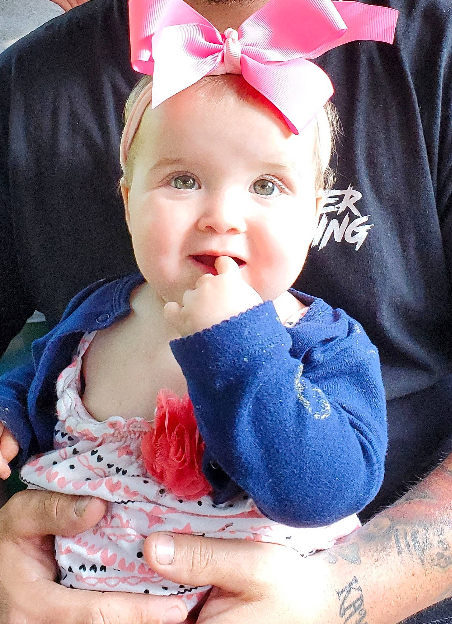 Devynn is registered to the contest to win money with this photo: baby, baby_products, baby_toddler_clothing, child, ear, fashion_accessory, finger, hair_accessory, hand, headband, headgear, joy, lip, person, pink, product, toddler